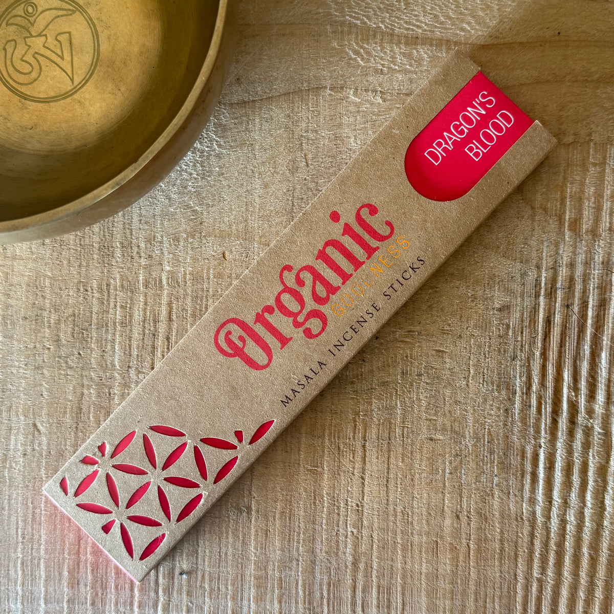 Song of India Organic Dragon's Blood incense sticks, 15g pack of handmade Indian masala incense made with 96% organic ingredients