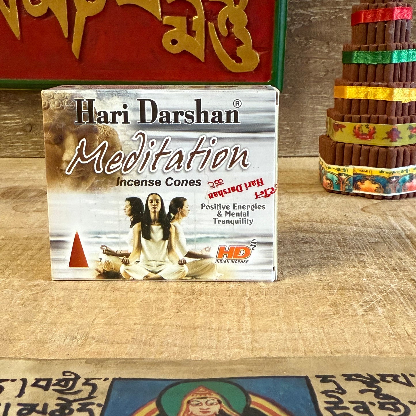 Set the mood for a calm and peaceful mind with Hari Darshan Meditation Incense Cones, handcrafted in Bangalore, India, by the traditional incense masters of Hari Darshan. Created to support moments of reflection and inner stillness, these cones release a mellow, soothing fragrance that helps you relax, unwind, and stay grounded.

Perfect for meditation, yoga, or mindfulness, their gentle aroma brings balance and clarity to your space, allowing you to let go of tension and return to the quiet centre of your 