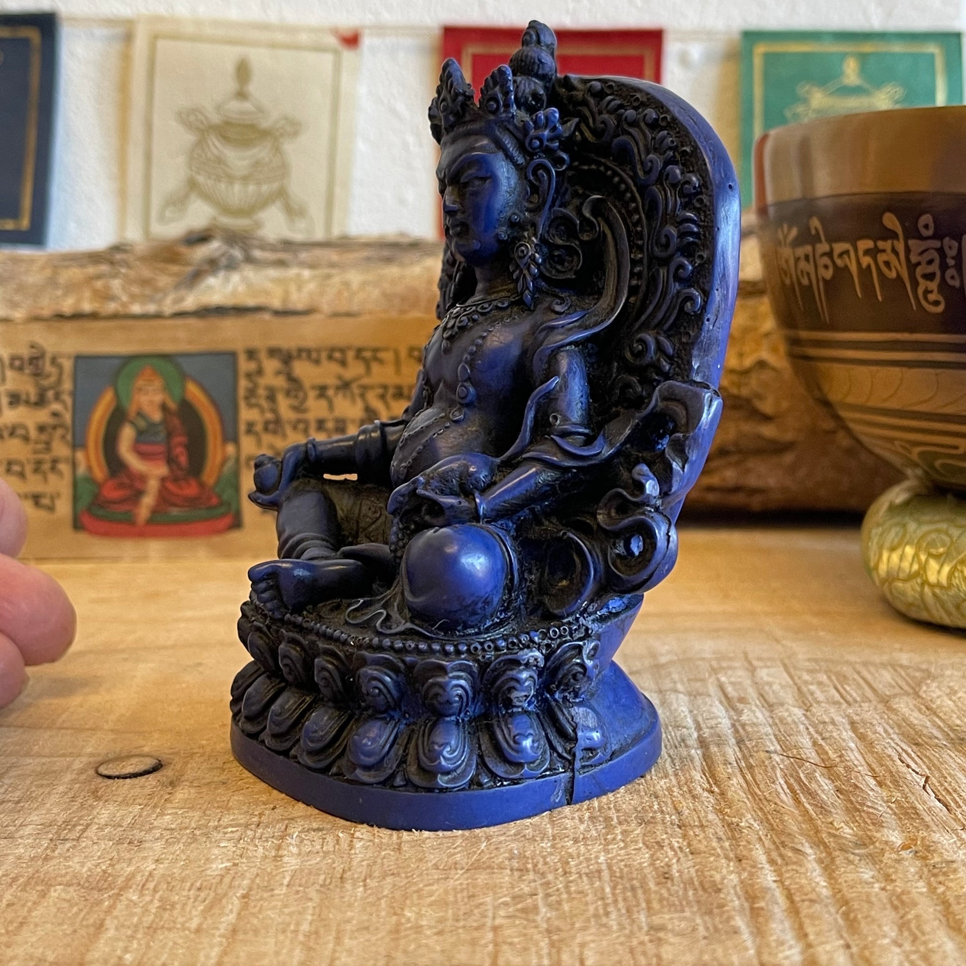 Resin Statue of Jambhala (Blue)