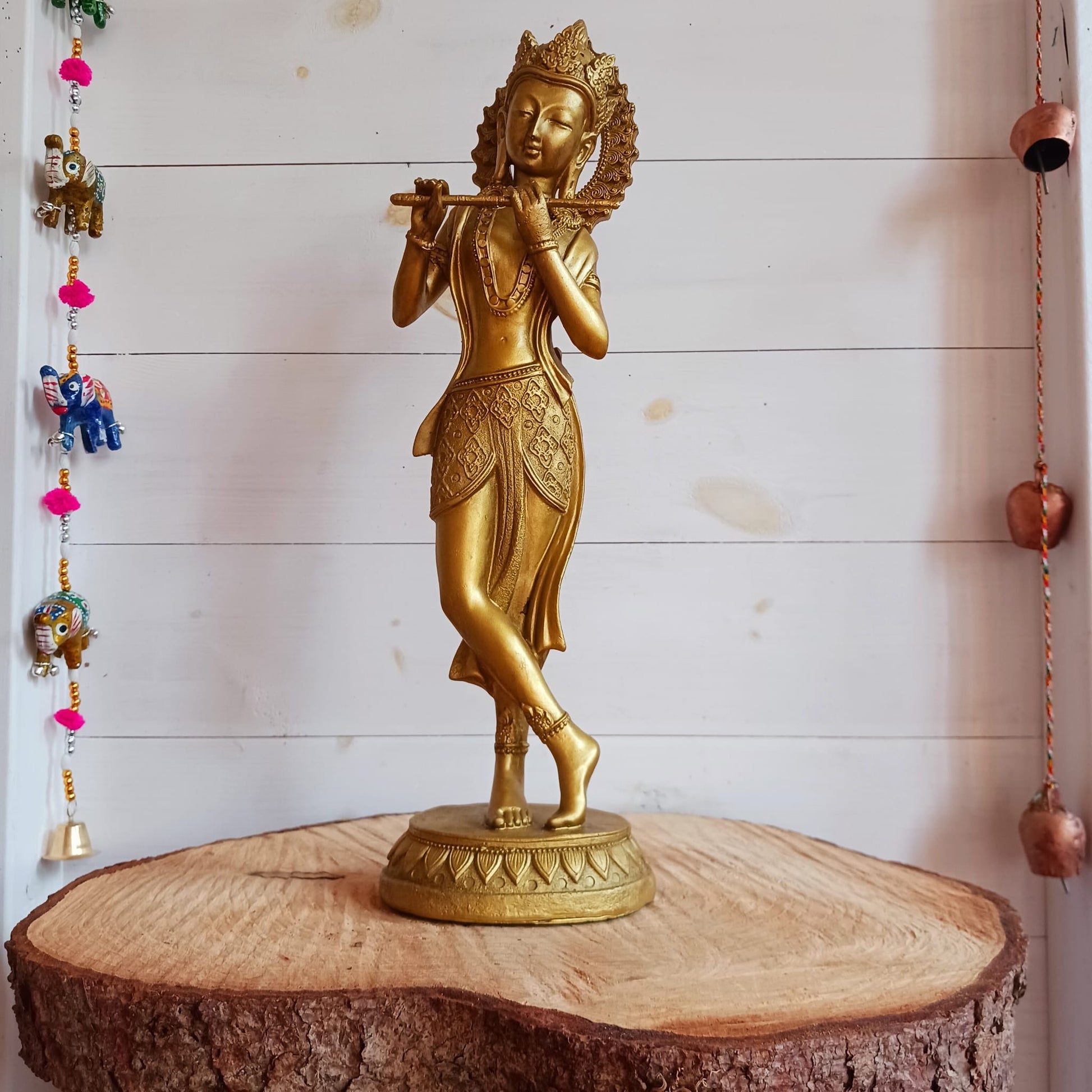 beautiful statue of Krishna, a major Hindu god