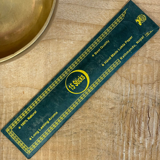 Pancha Buddha natural handmade Nepalese incense sticks in traditional Lokta paper.