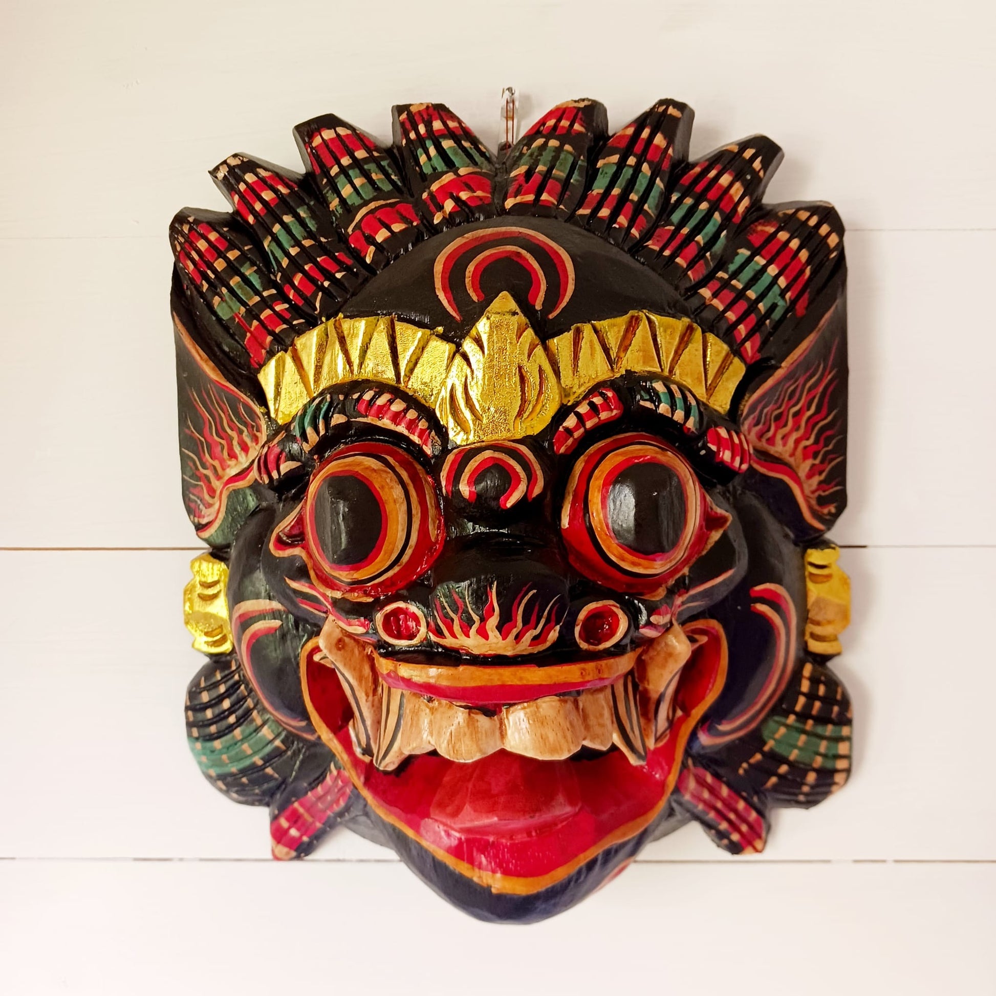 Handcarved Balinese Raksassa Large Mask | Black