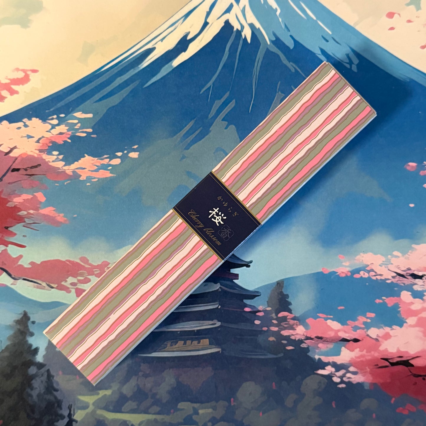 Kayuragi Cherry Blossom Japanese incense sticks in Paulownia wood box
