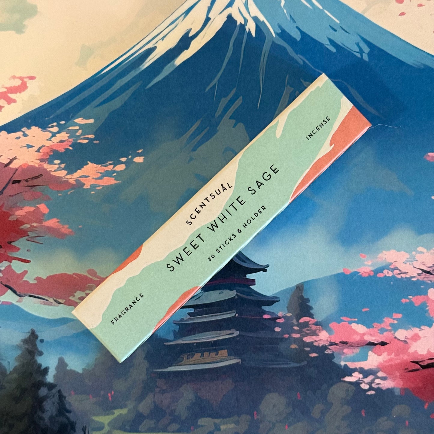 Scentsual Sweet White Sage Japanese Incense Sticks, bamboo-free, natural herbal aroma, clean-burning, purifying incense