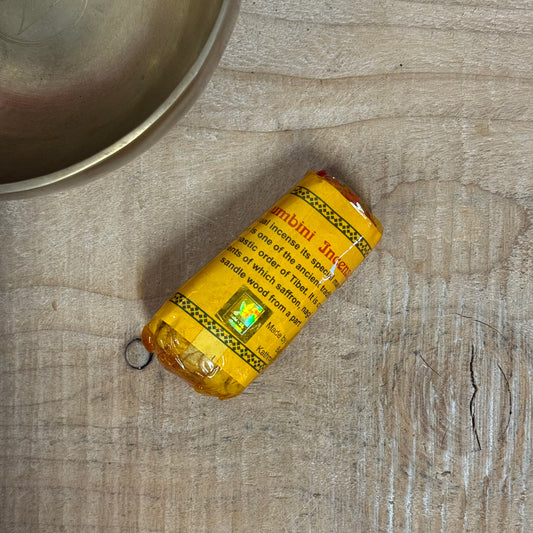 Lumbini Rope Incense, handmade Nepalese 25-herb blend, 25 sticks.