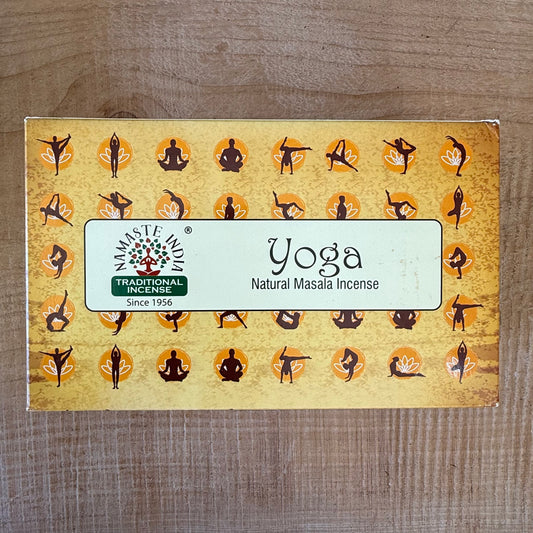 Namaste Mandala Yoga incense sticks. Masala incense with musk and amber for meditation, yoga, relaxation, and creating a calm, balanced space.