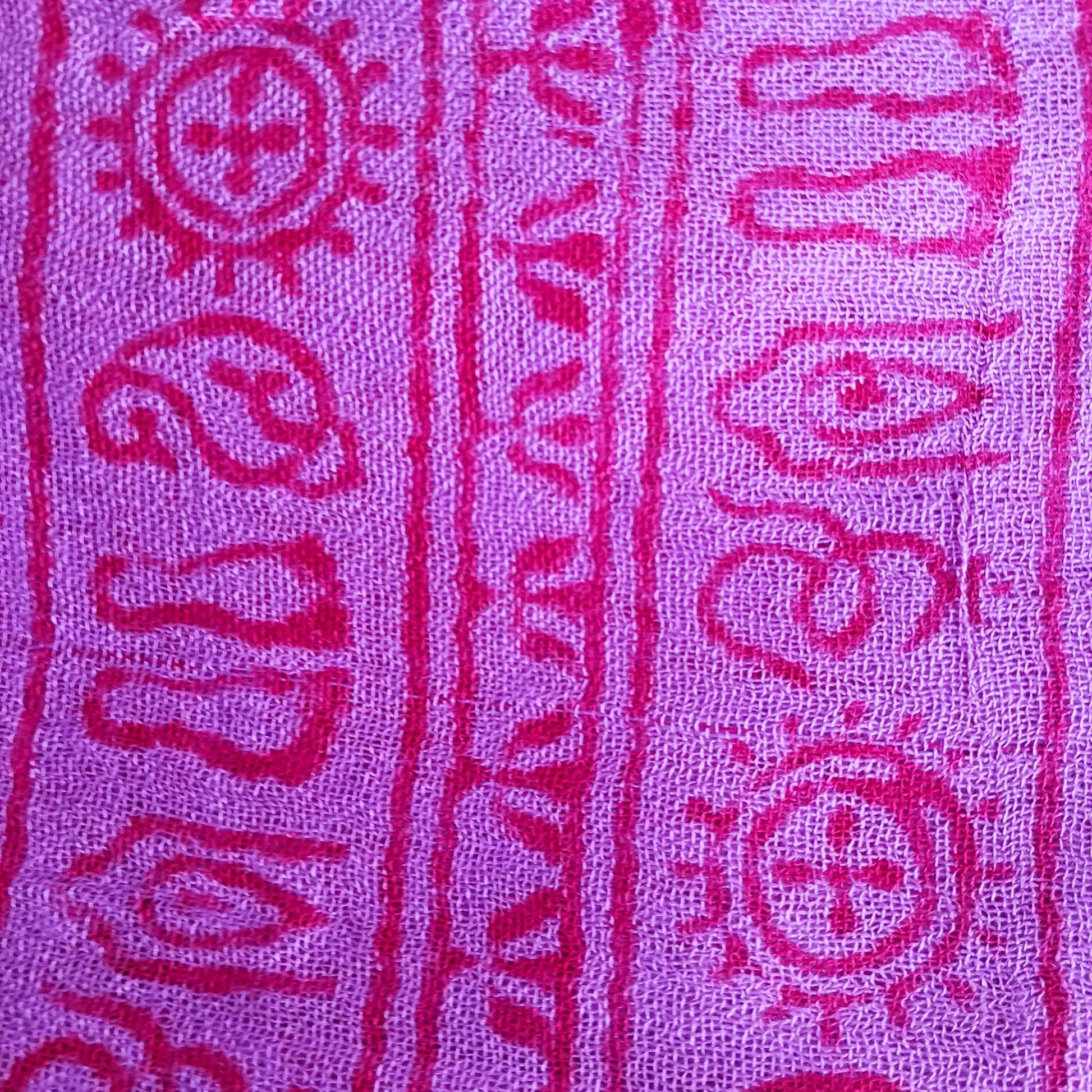 Purple OM Buddhist Prayer Shawl | 80cm x 180cm