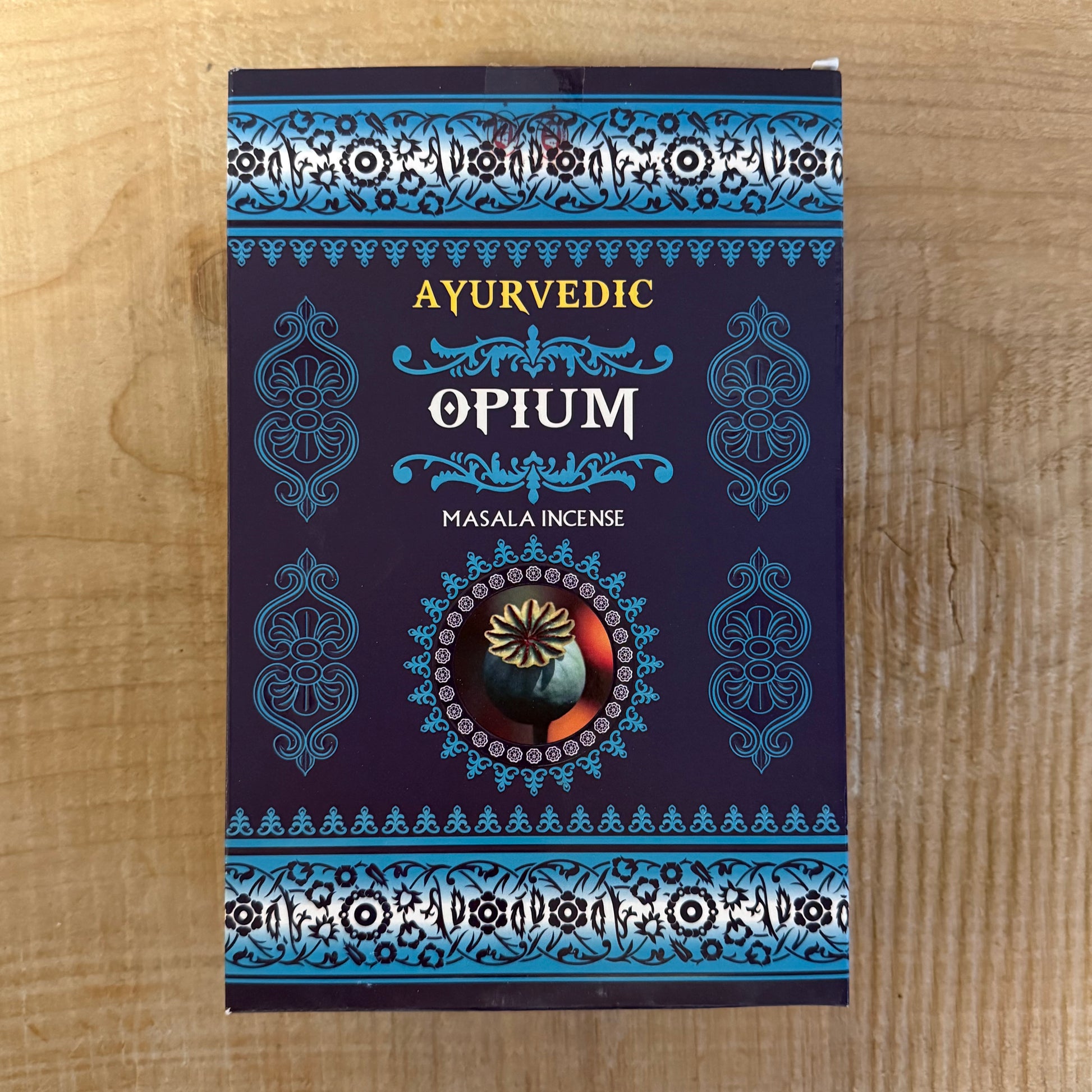 Ayurvedic Masala Opium Incense – 15 hand-rolled sticks with deep, exotic aroma. Ideal for meditation, rituals, and relaxation at Buddha-Buddha.com