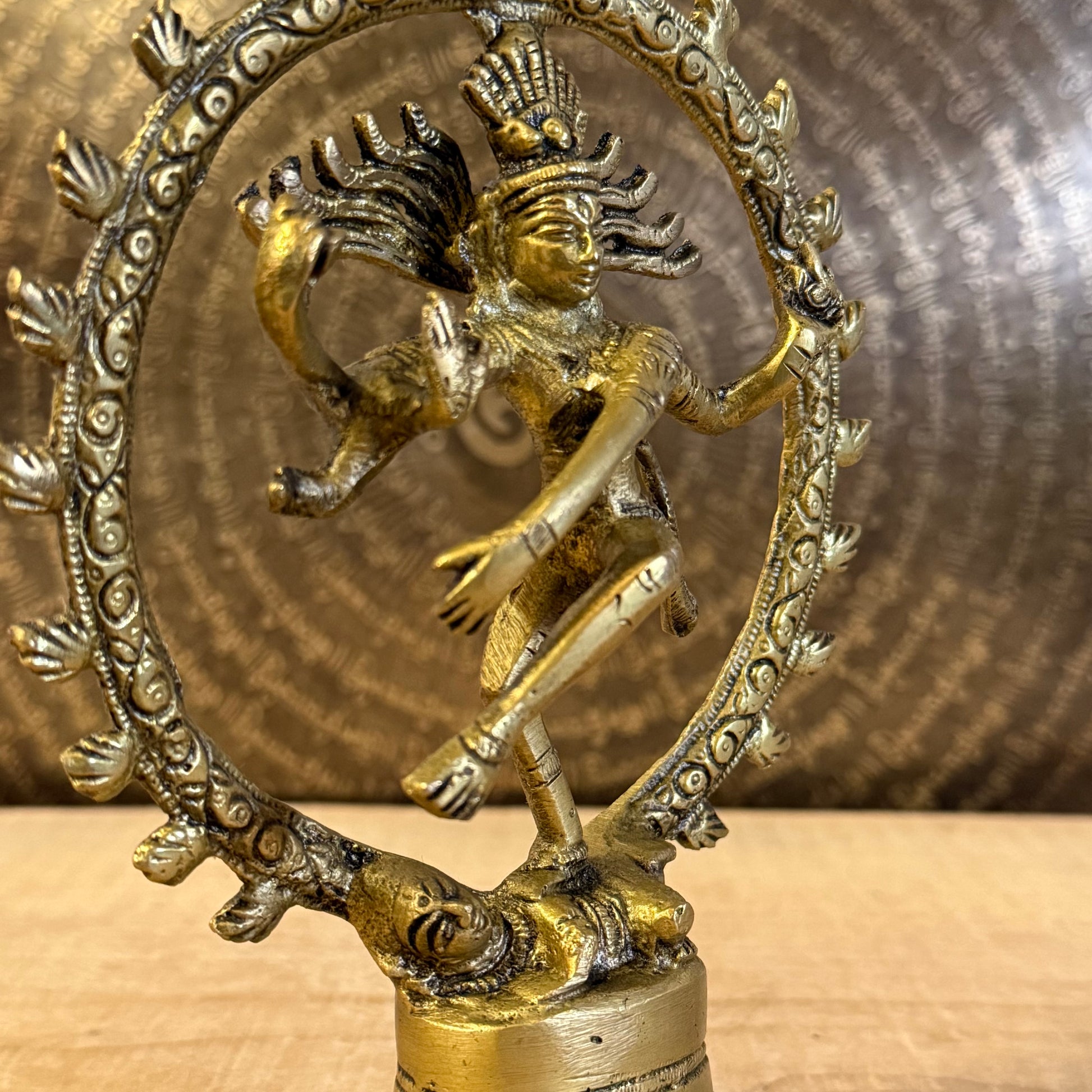 Shiva Nataraj brass statue 16 cm, cosmic dancer of creation, destruction, and renewal.