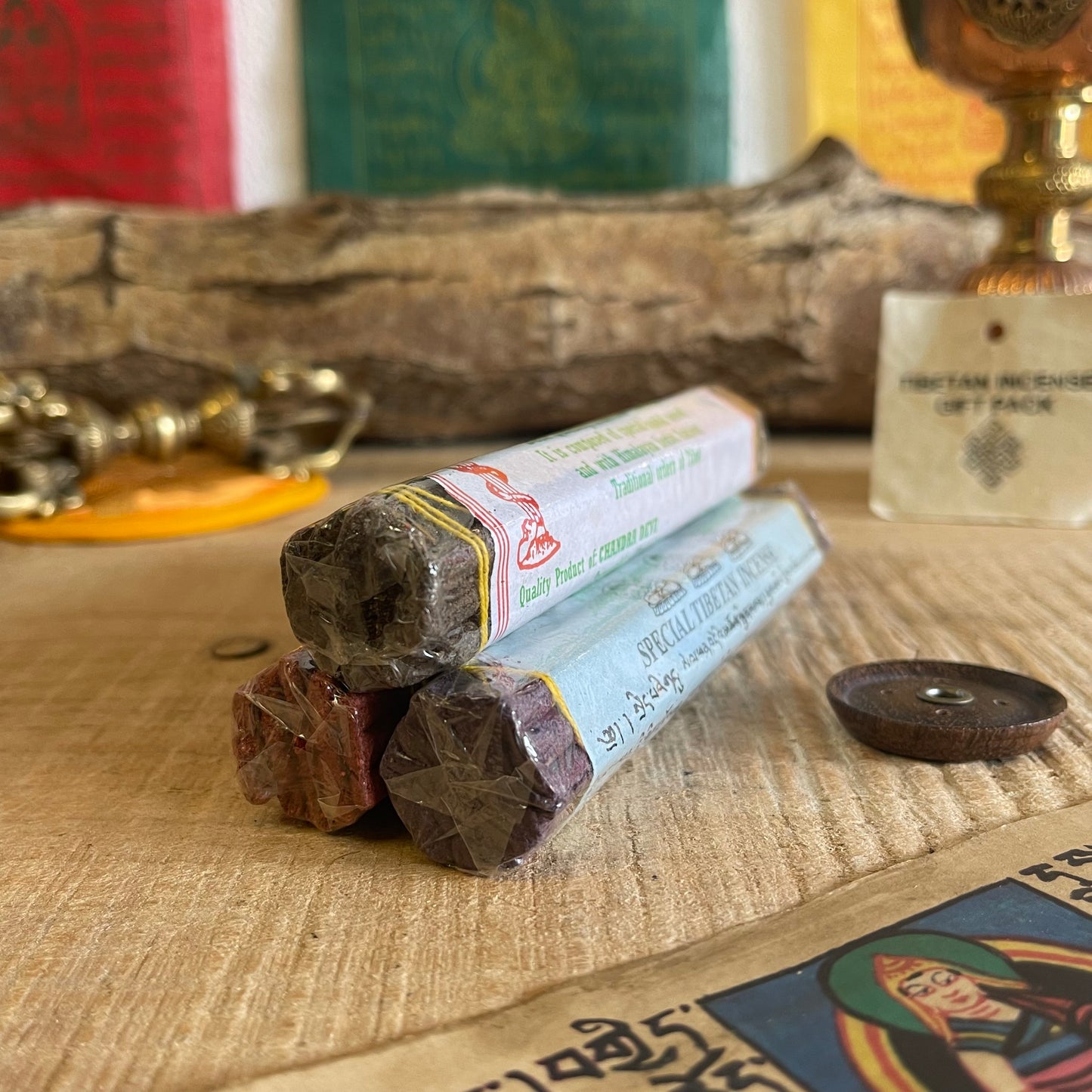 Tibetan Incense Gift Set with Holder