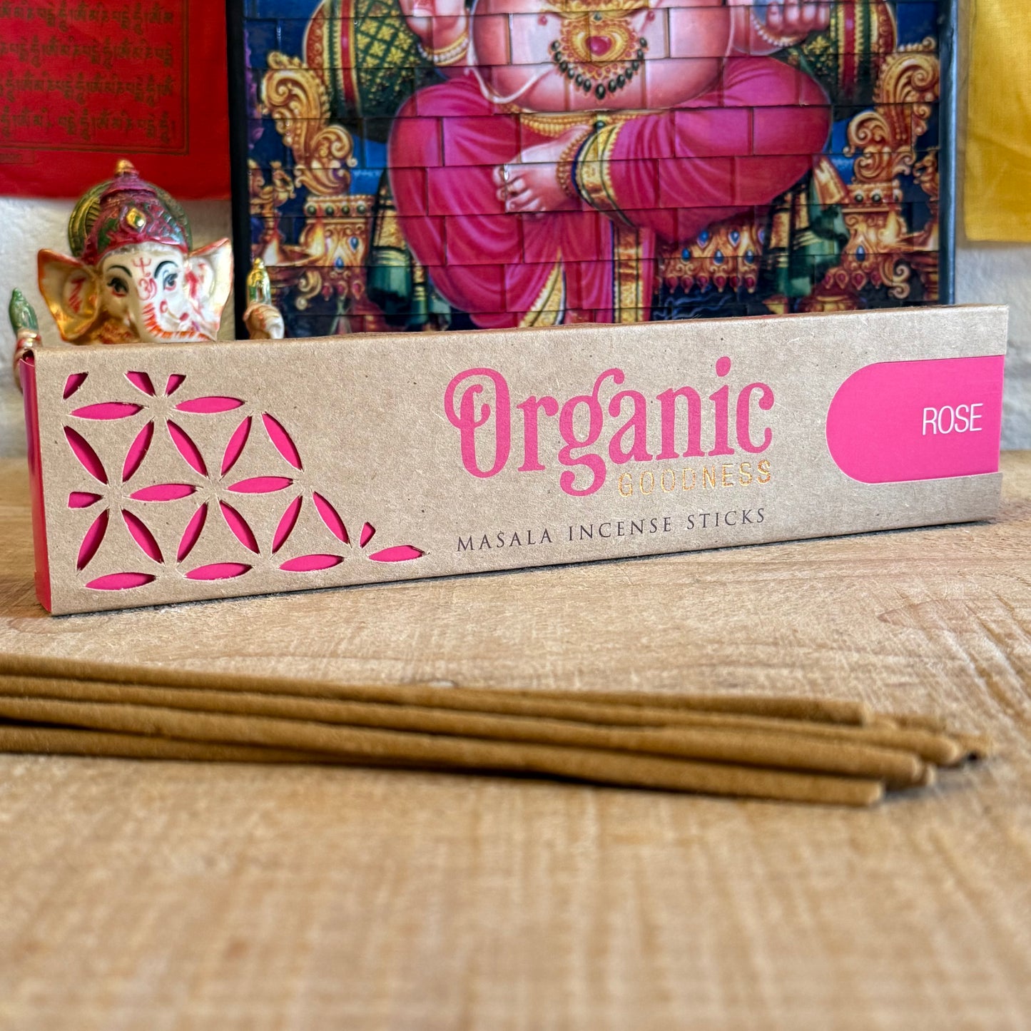 Rose Incense – Organic Goodness | Luxury Scent from India

Experience the scent of luxury with Organic Goodness Rose incense. Made in India, this rich, woody aroma is found in premium perfumes. 12 x 15g sticks.
