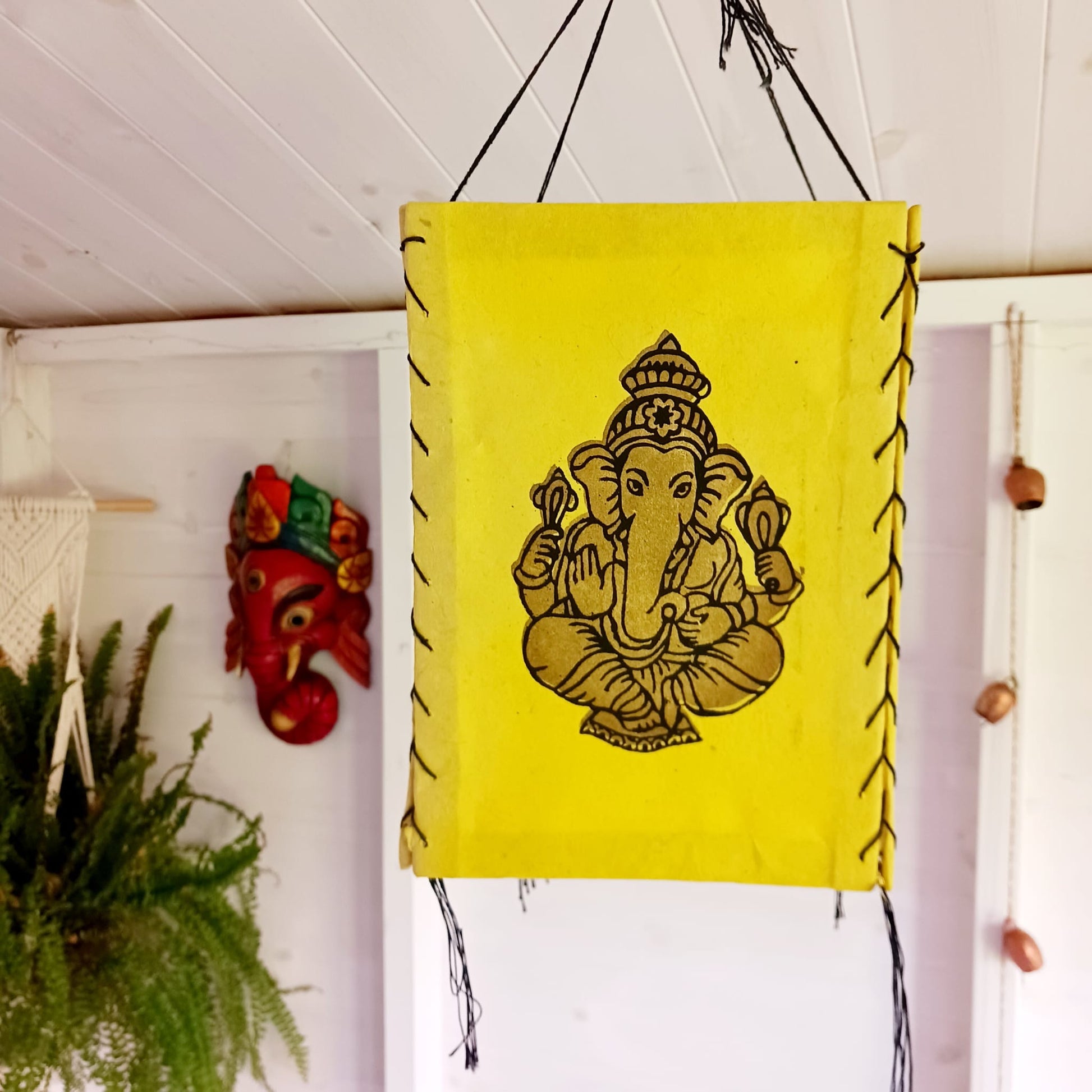 Lokta Paper Nepalese Lampshade | Ganesh Yellow