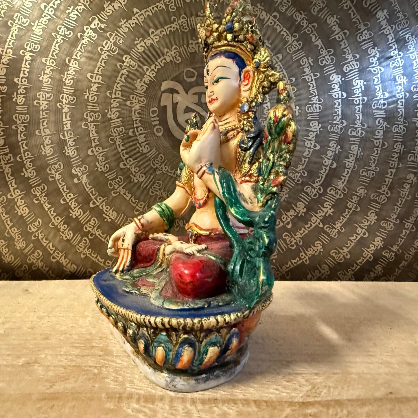 Handcrafted White Tara Buddhist statue symbolising compassion and healing