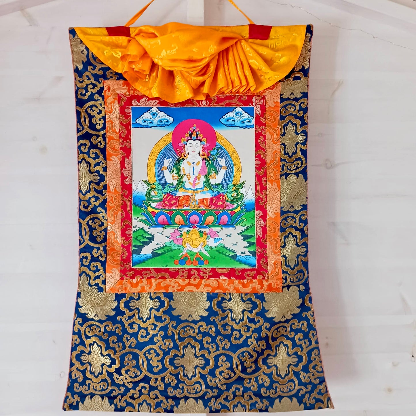 Chenrezig Art Thangka Painting | 82cm x 53cm