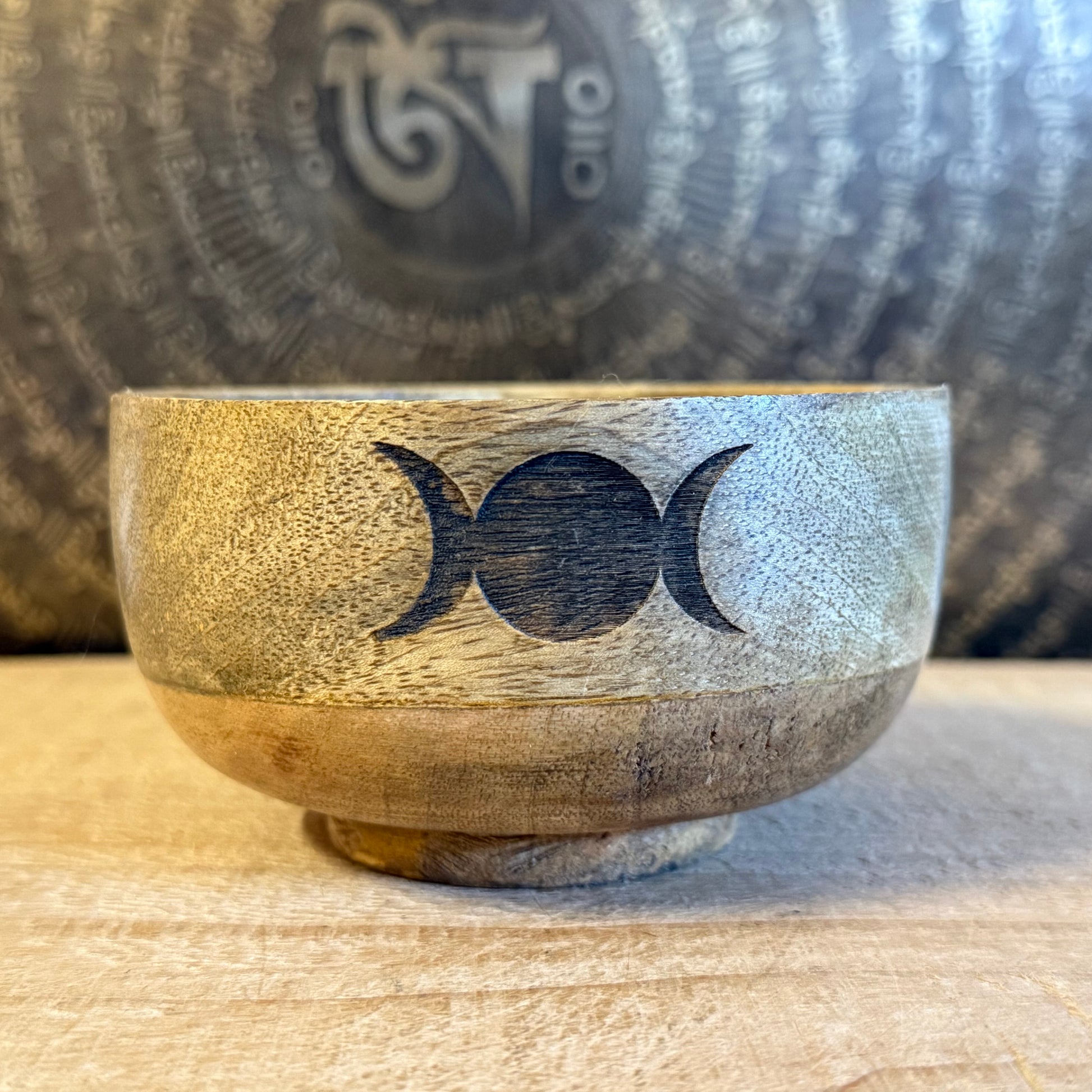 Triple Moon ritual incense bowl for lunar meditation and sacred practice