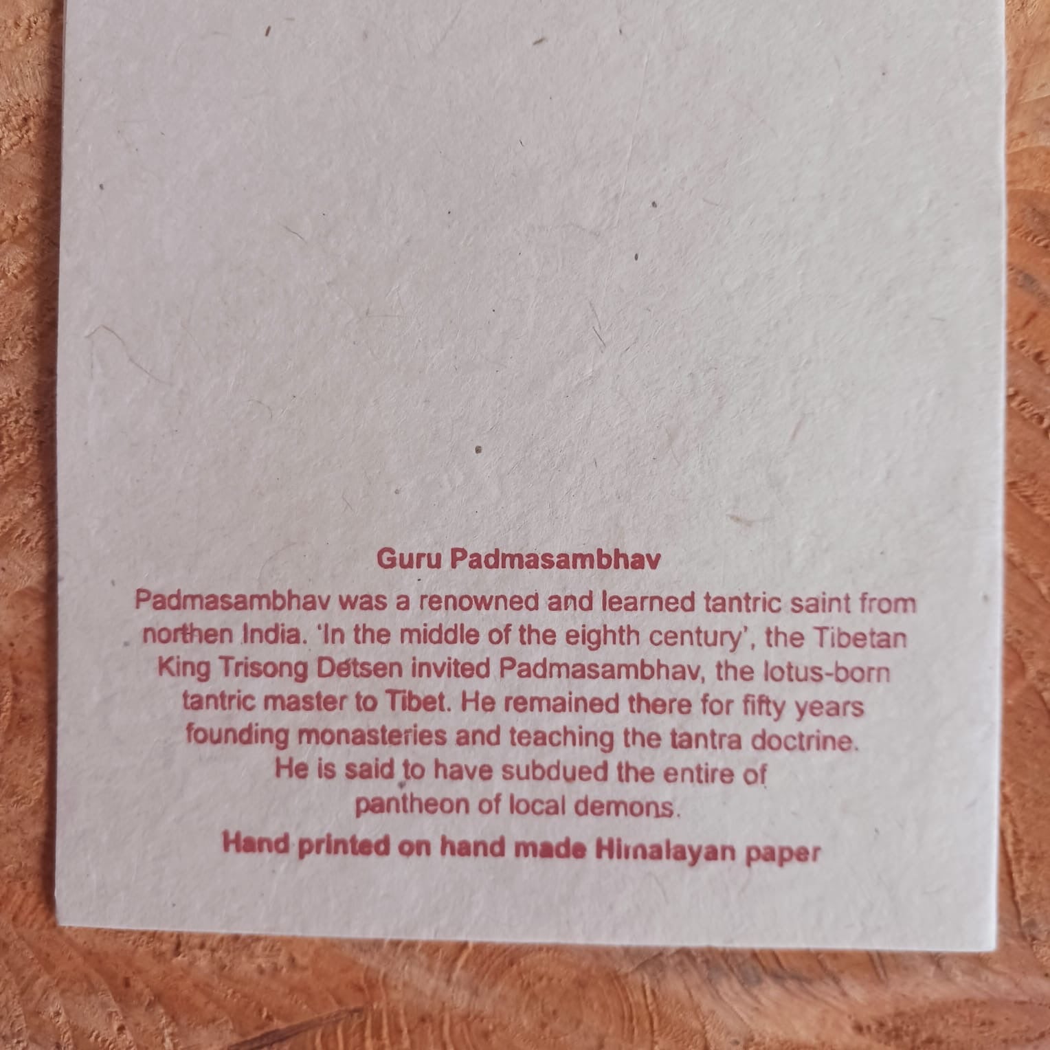 Lokta Paper Greetings Card | Guru Padmasambhav