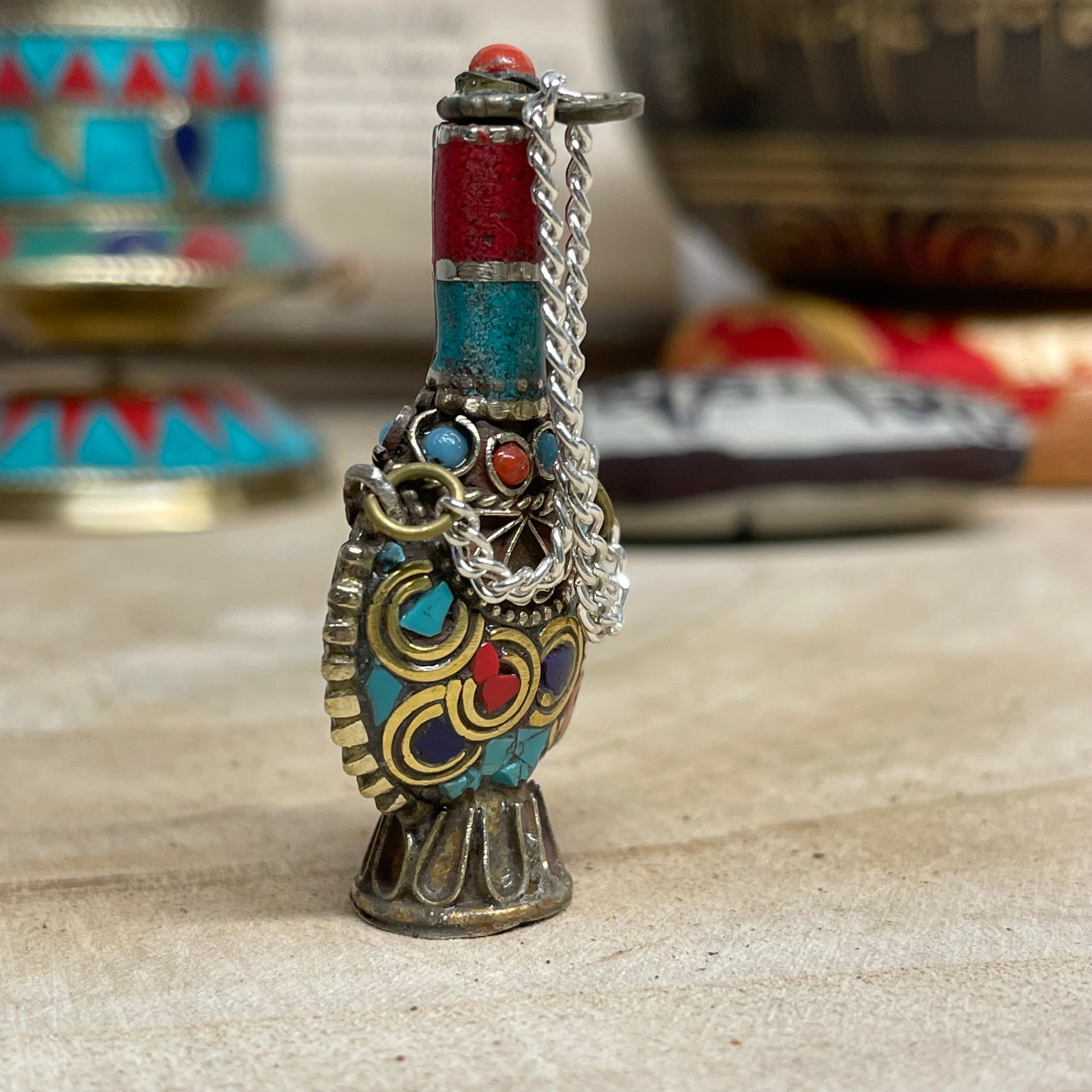 Small Tibetan Decorative oil pot  Surahi