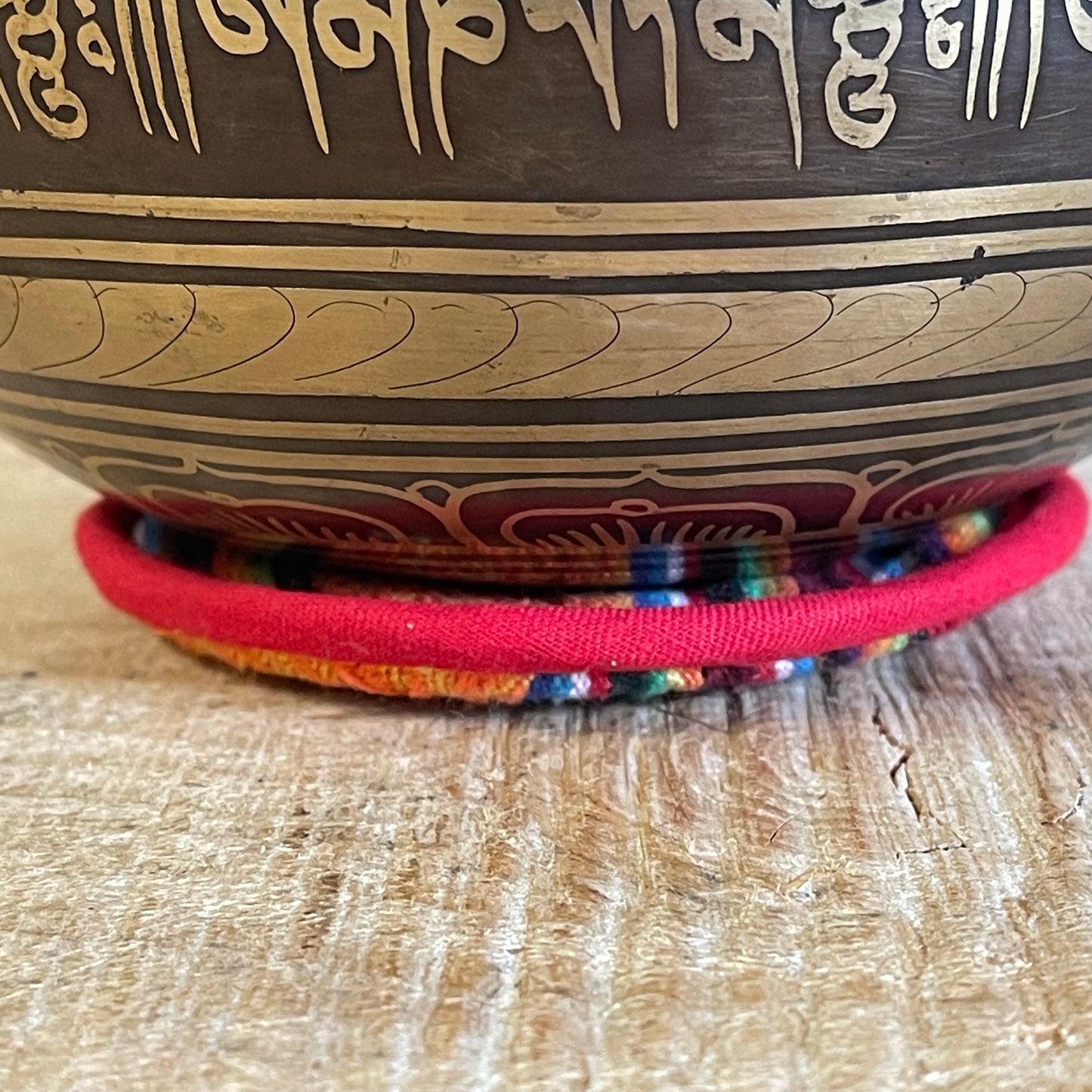 These round stitched Tibetan&nbsp; cushions are ideal for smaller sized signing bowl. &nbsp;Perfect for smaller bowl Cotton - Handmade and Fair Trade from Nepal.