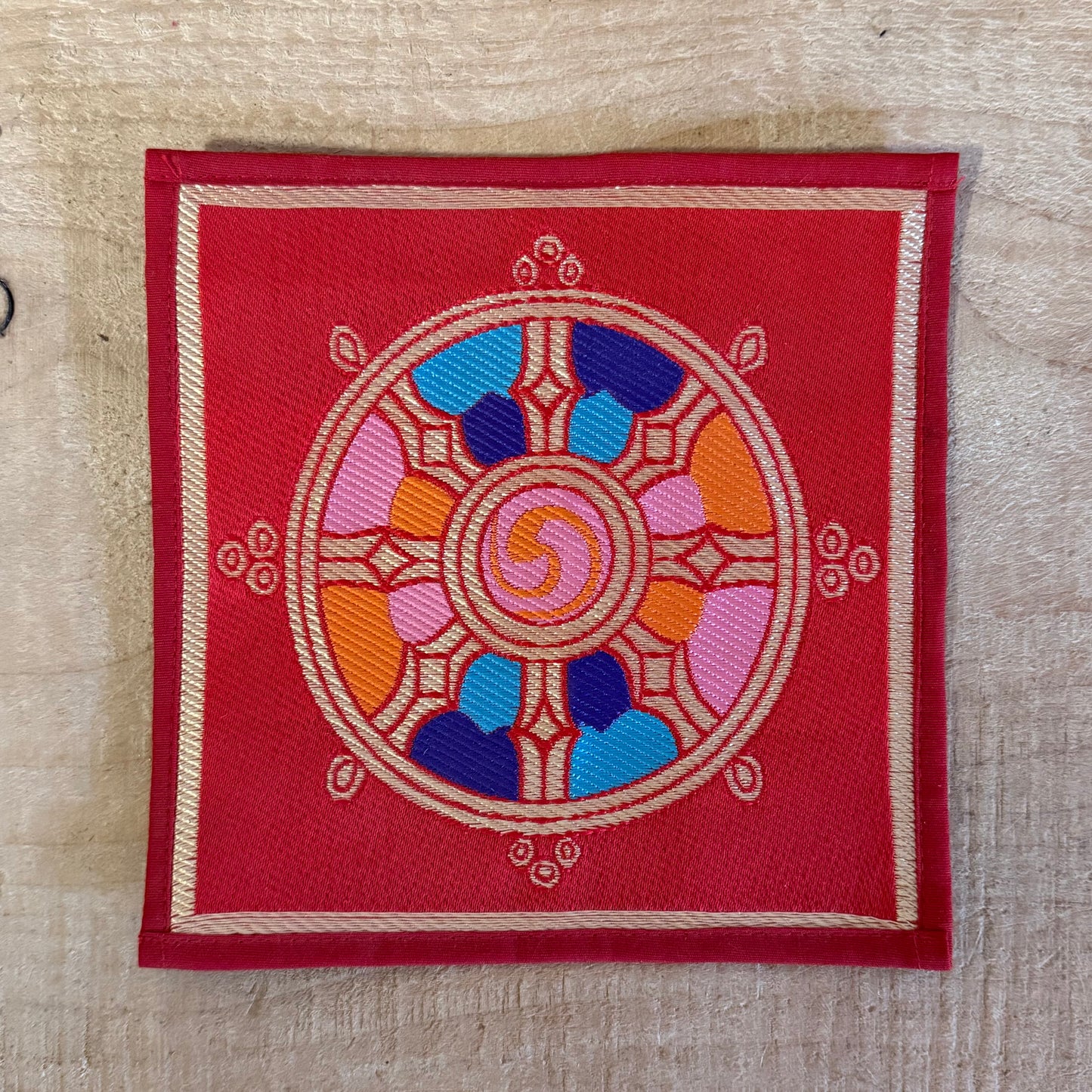 Handcrafted Tibetan altar cloth, silk brocade altar mat, altar cloth for meditation