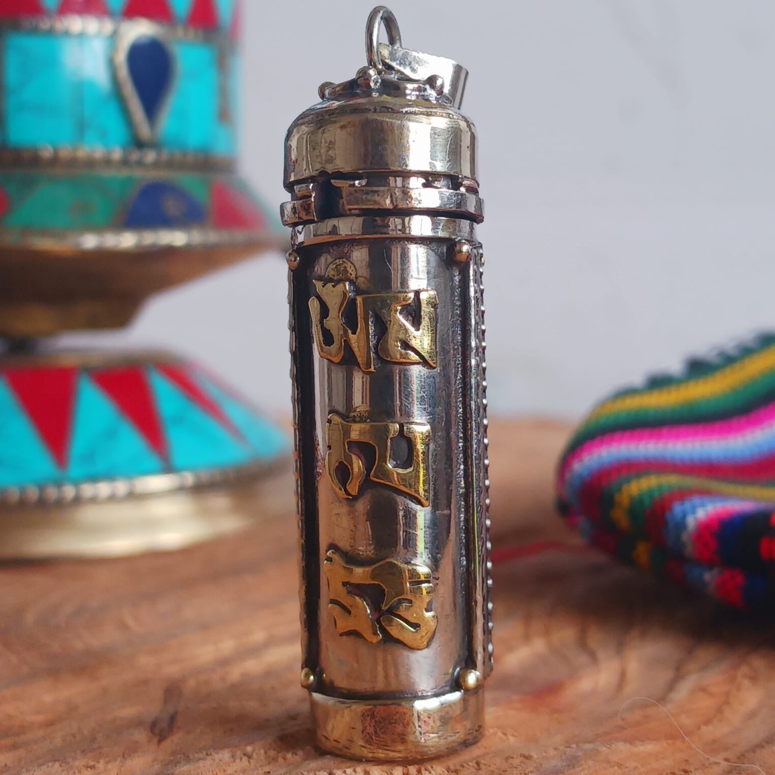 Ghau Prayer Box Pendant | Brass