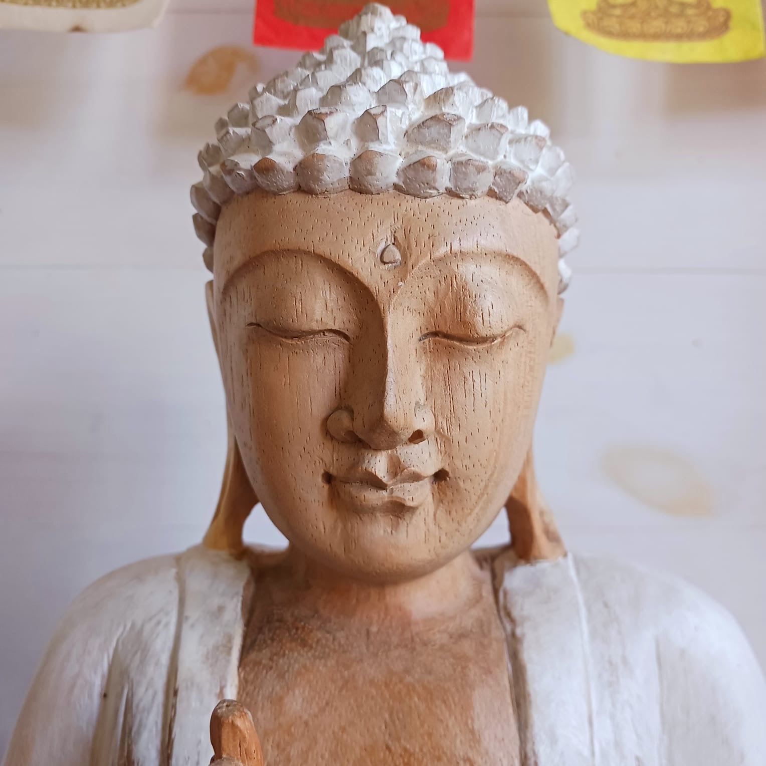 Teaching Buddha Hand carved Statue 30cm