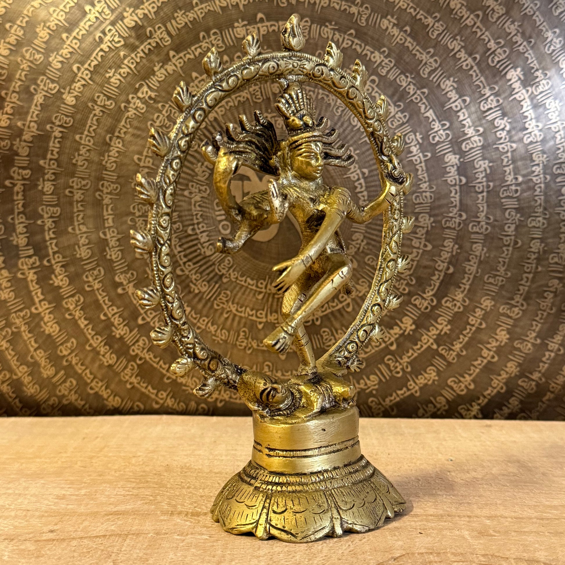 Shiva Nataraj brass statue 16 cm, cosmic dancer of creation, destruction, and renewal.