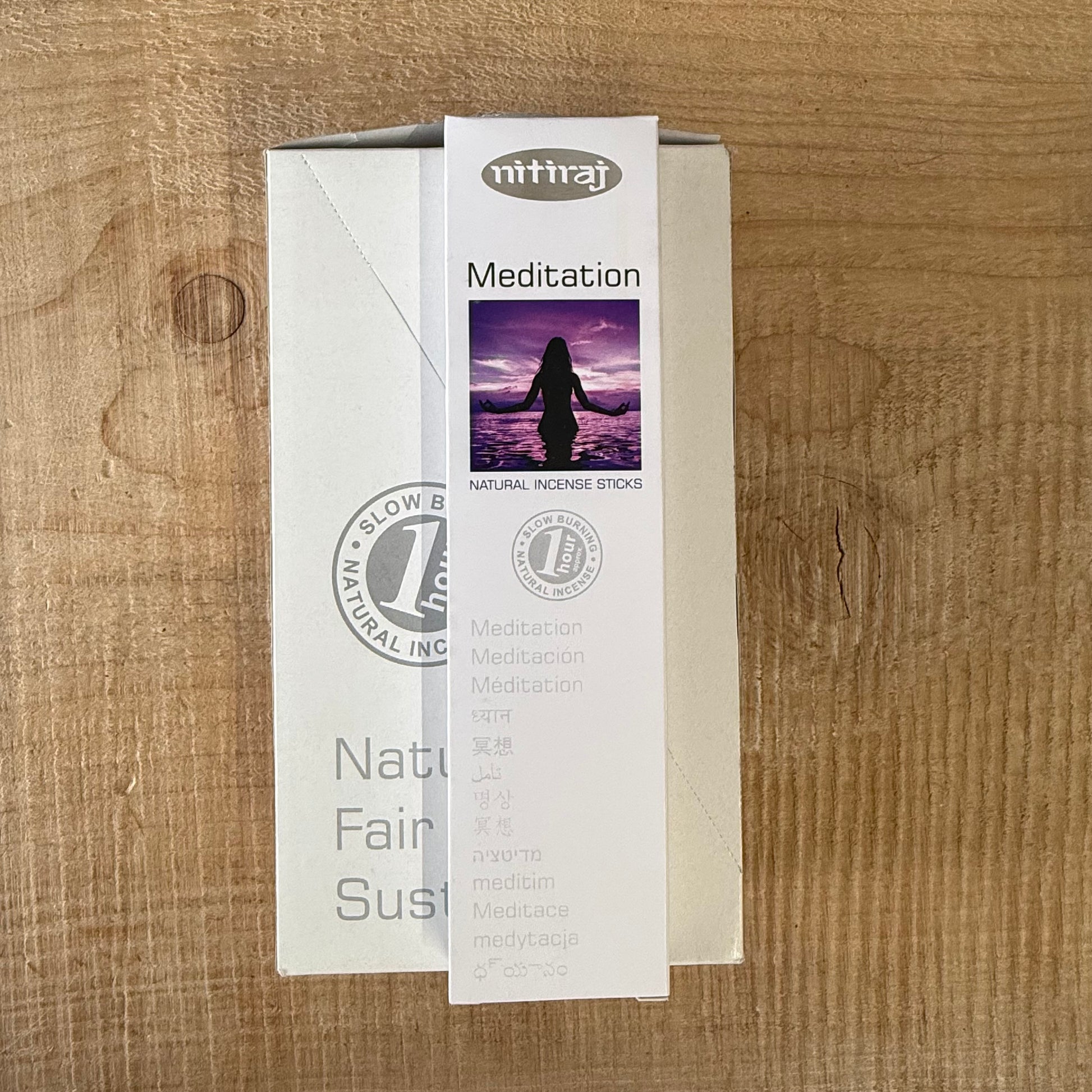 Nitiraj Platinum Meditation Incense Sticks – Natural Buddhist Incense

Natural slow-burning Nitiraj Meditation incense. Hand-rolled in India for calm, focus, purification, and spiritual practice.