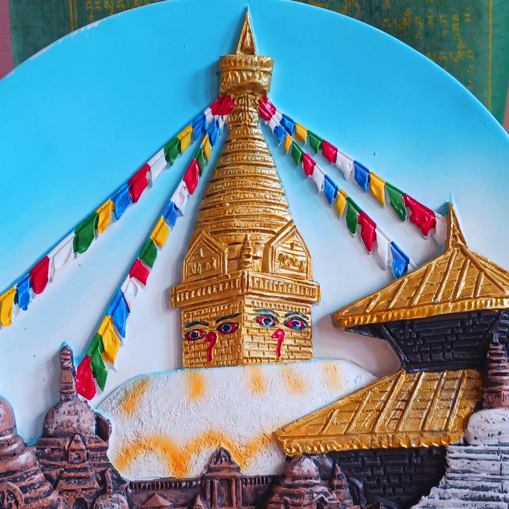 Decorative Swayambhunath Ceramic Plate | Wall Hanging