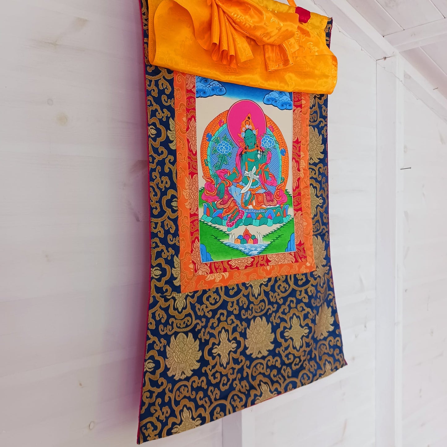 Green Tara Art Thangka Painting | 82cm x 53cm