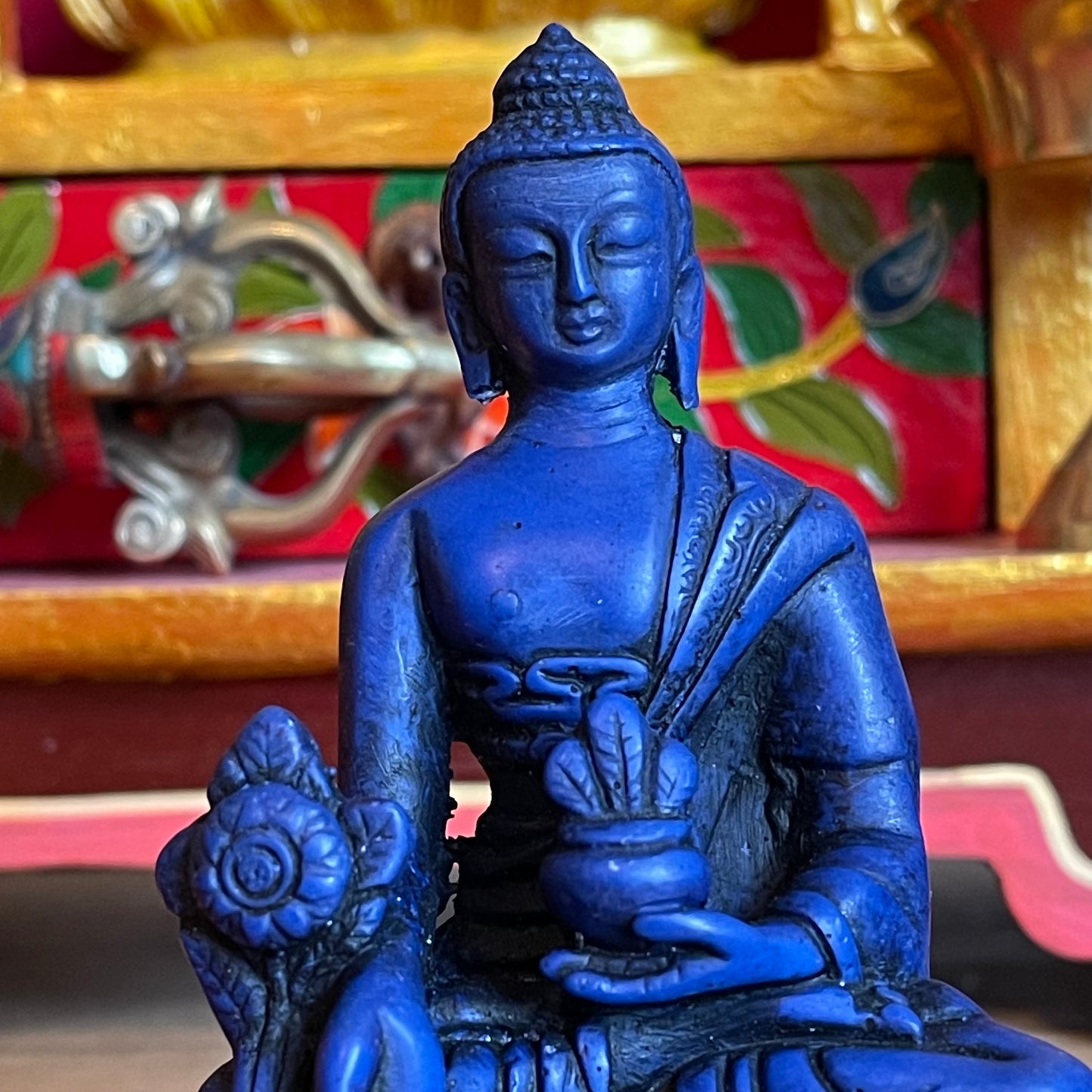 Shakyamuni Medicine Buddha Lapis Blue  11cm