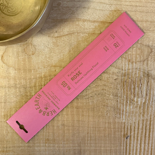 Herb & Earth Rose natural bamboo Japanese incense sticks