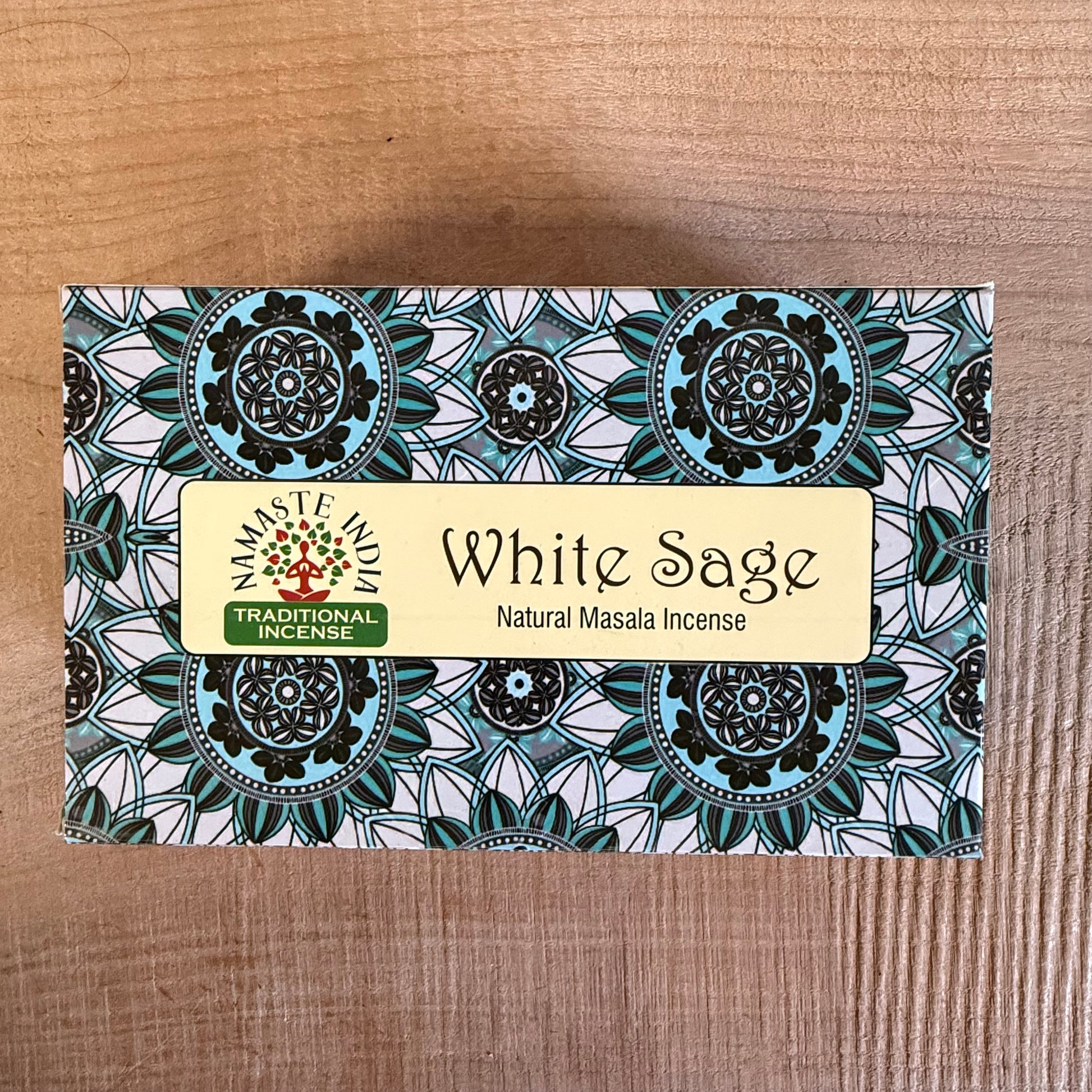 Nag Champa incense sticks by Namaste India. Rich, earthy aroma ideal for meditation, rituals, and spiritual practice.