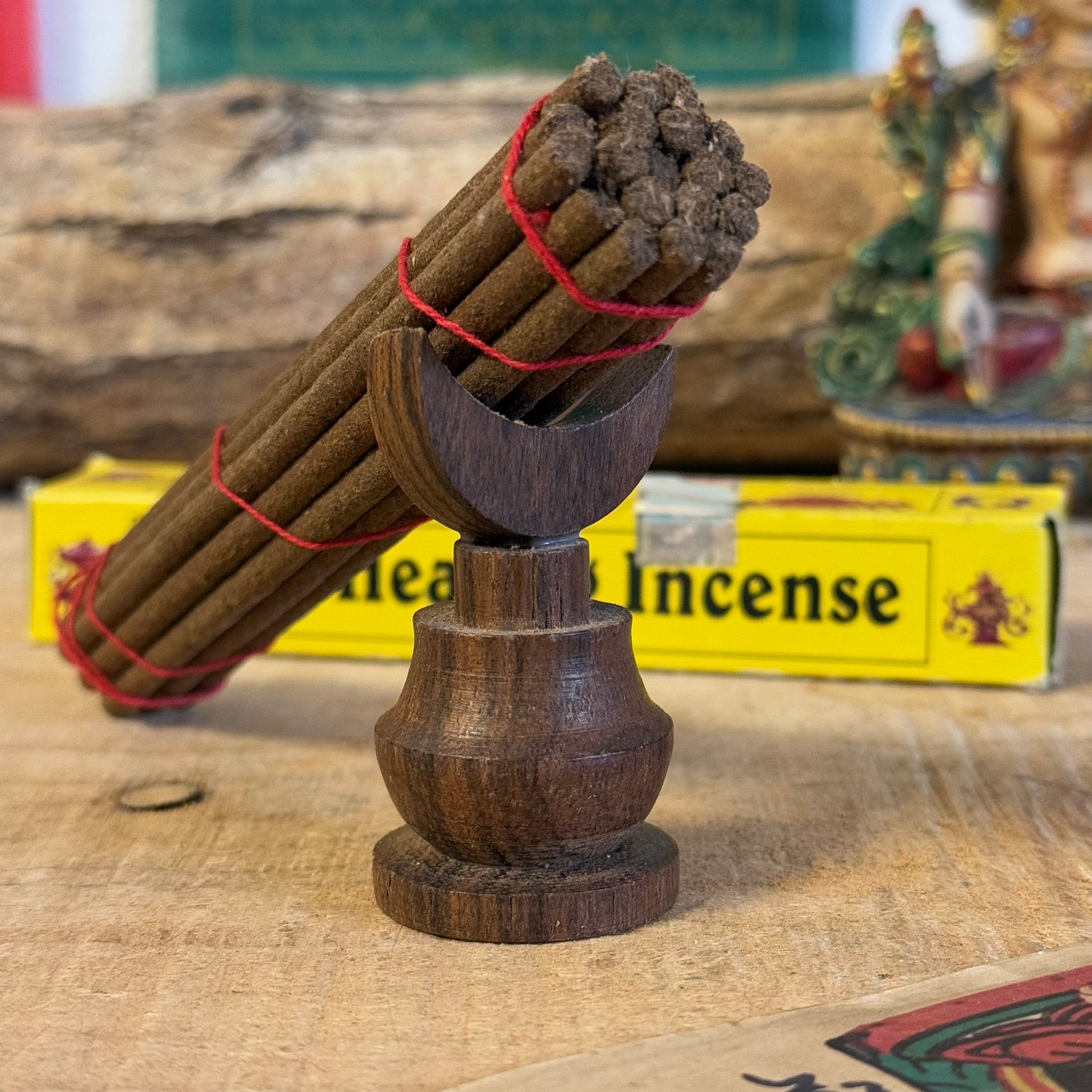 Discover authentic handmade Tibetan incense crafted in Nepal. Made from 100% natural herbs like white sandalwood and sal dhoop, this incense offers a superior aroma perfect for purification, meditation, and puja rituals