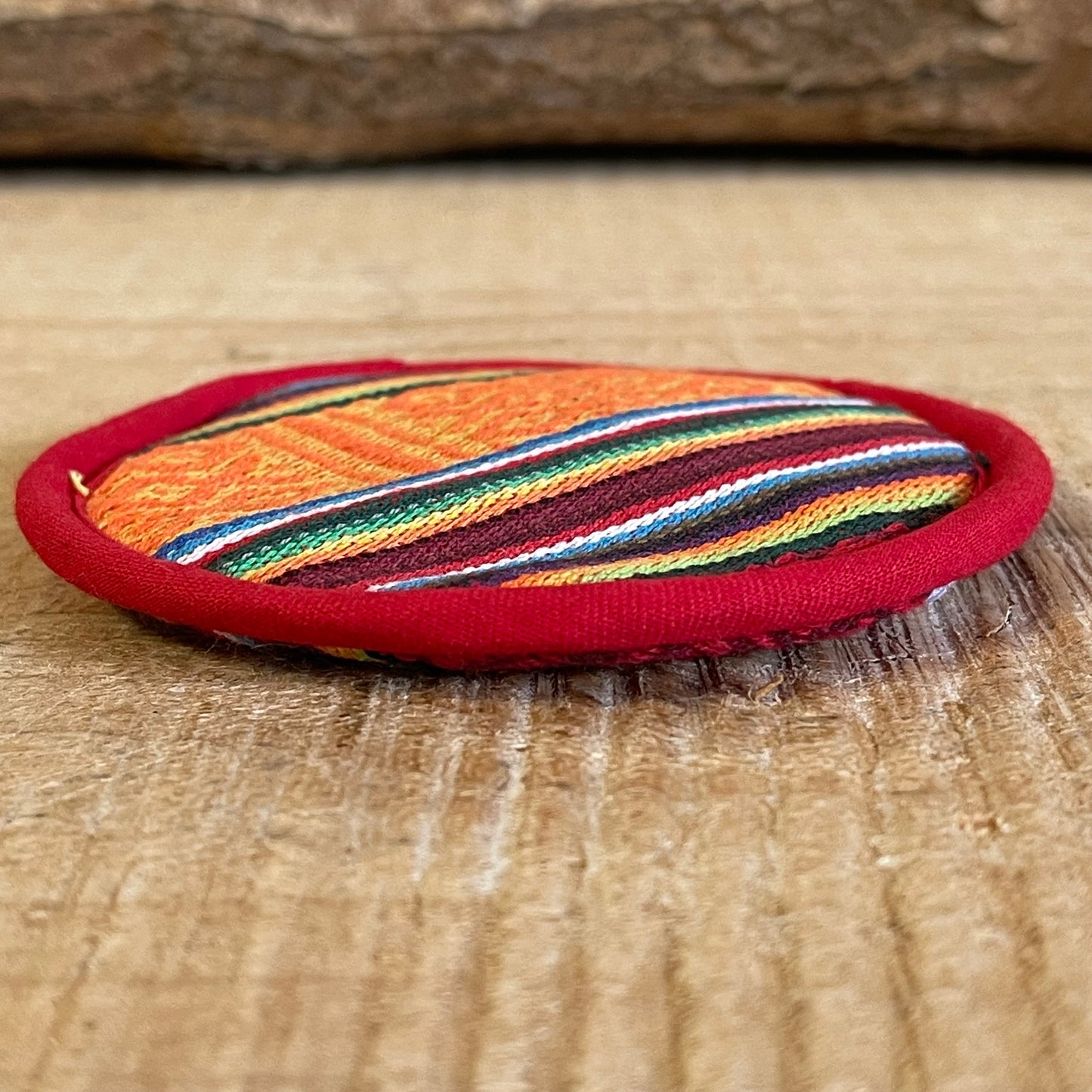 These round stitched Tibetan&nbsp; cushions are ideal for smaller sized signing bowl. &nbsp;Perfect for smaller bowl Cotton - Handmade and Fair Trade from Nepal.