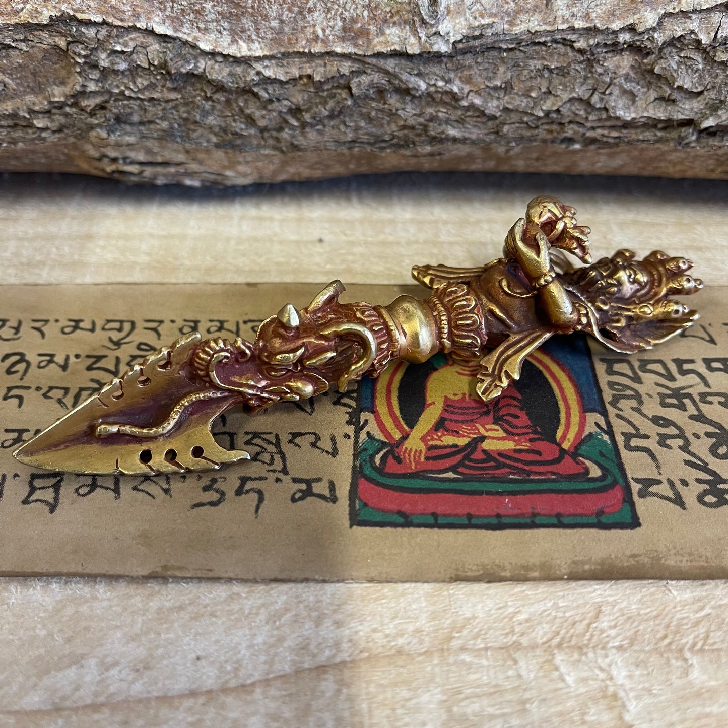 Mahakala Gold-plated Phurba 12 cm