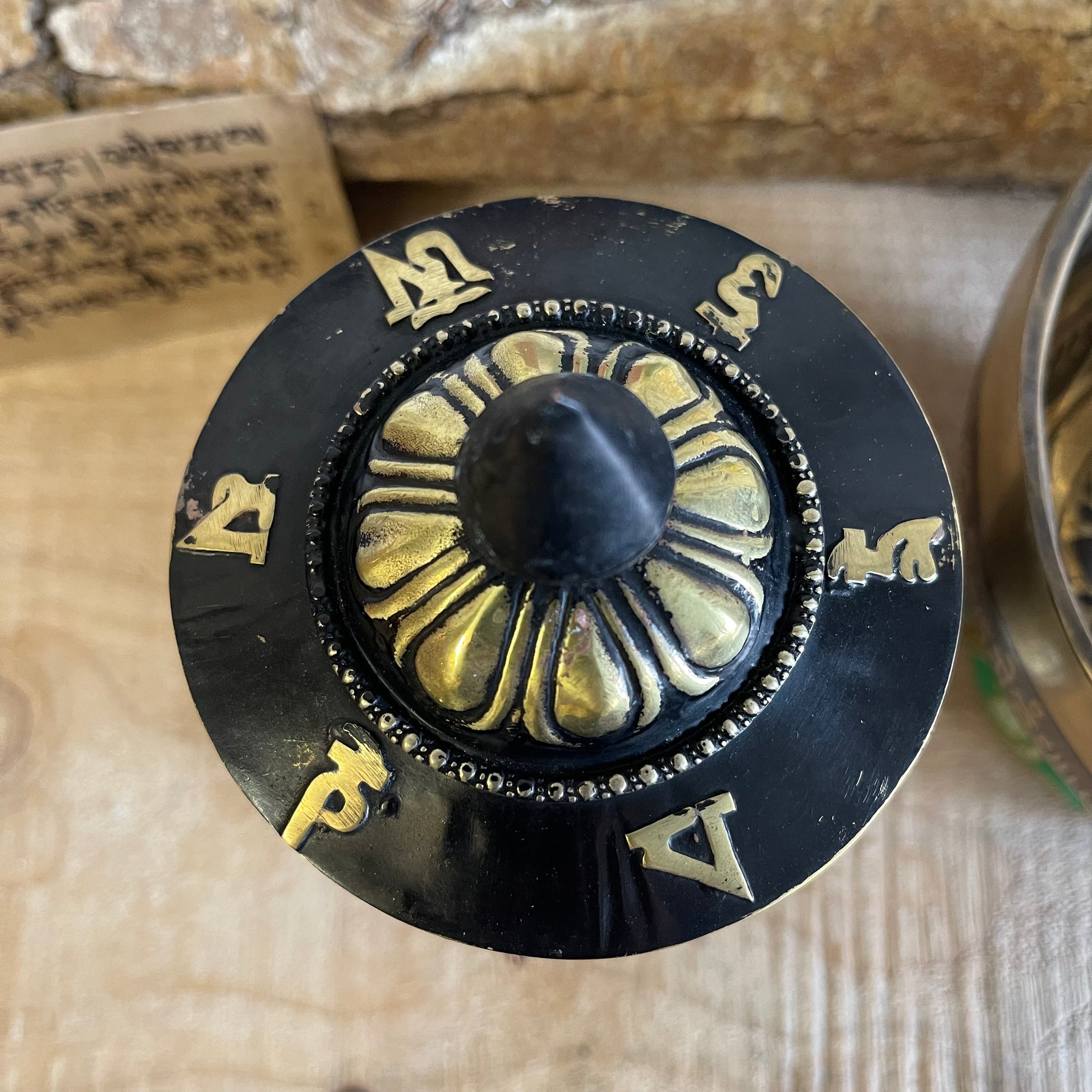 Tibetan Buddhist Table Prayer Wheel with Mantra Inside