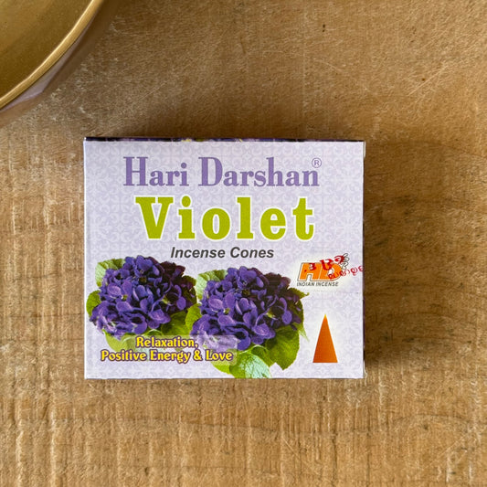 Violet Hari incense cones calming floral incense for sleep and relaxation