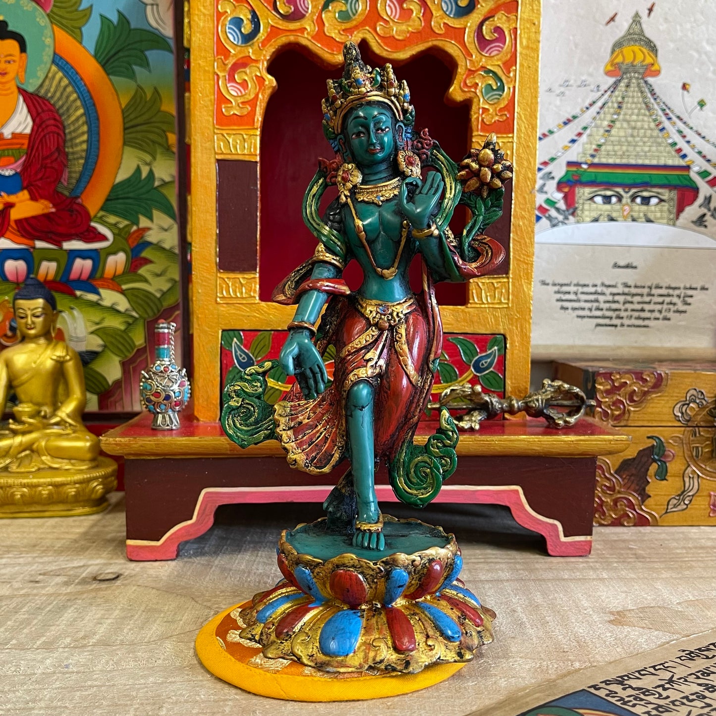 Dancing Tara Statue | Green Tara varada mudra