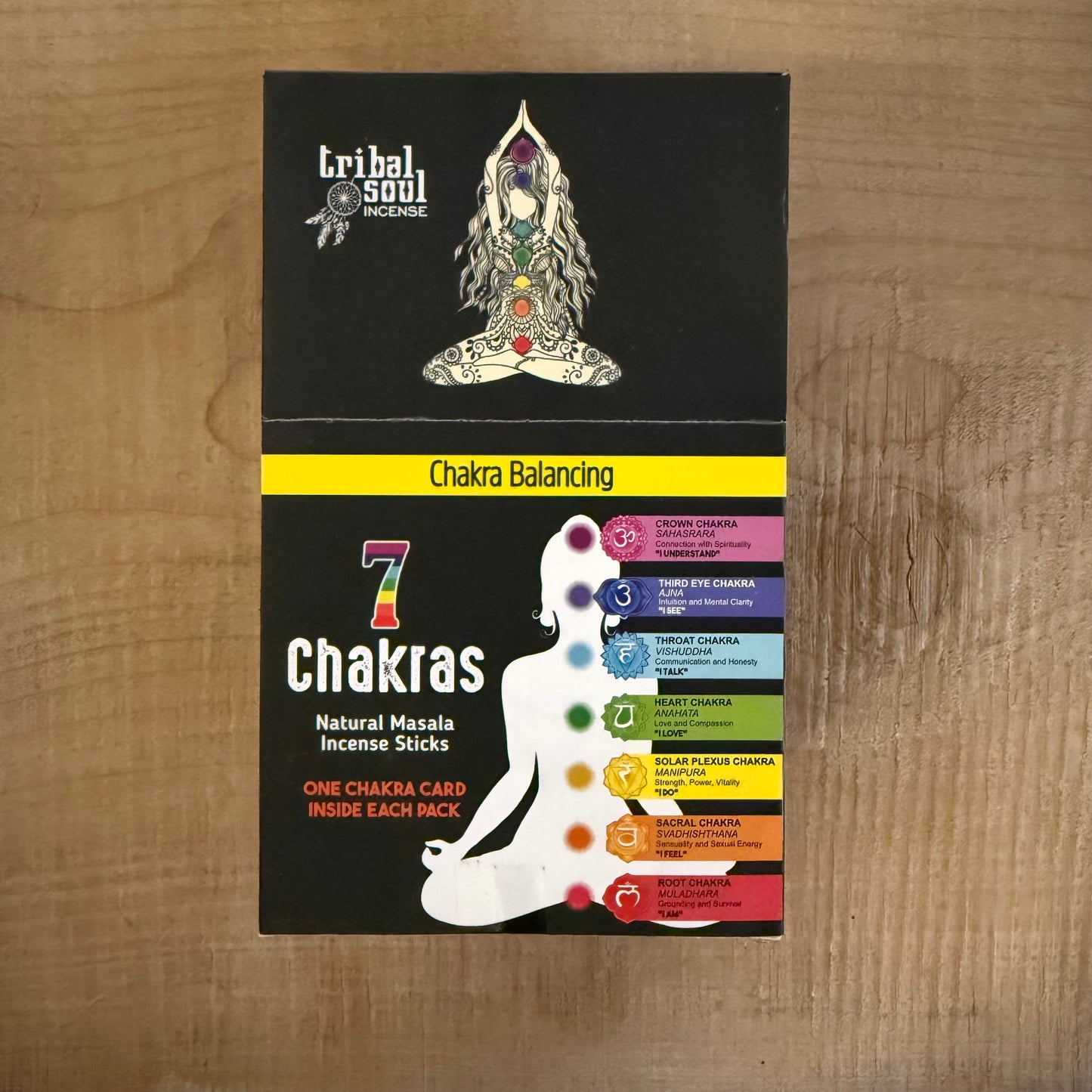 Tribal Soul 7 Chakras incense sticks, chakra balancing incense, natural spiritual incense