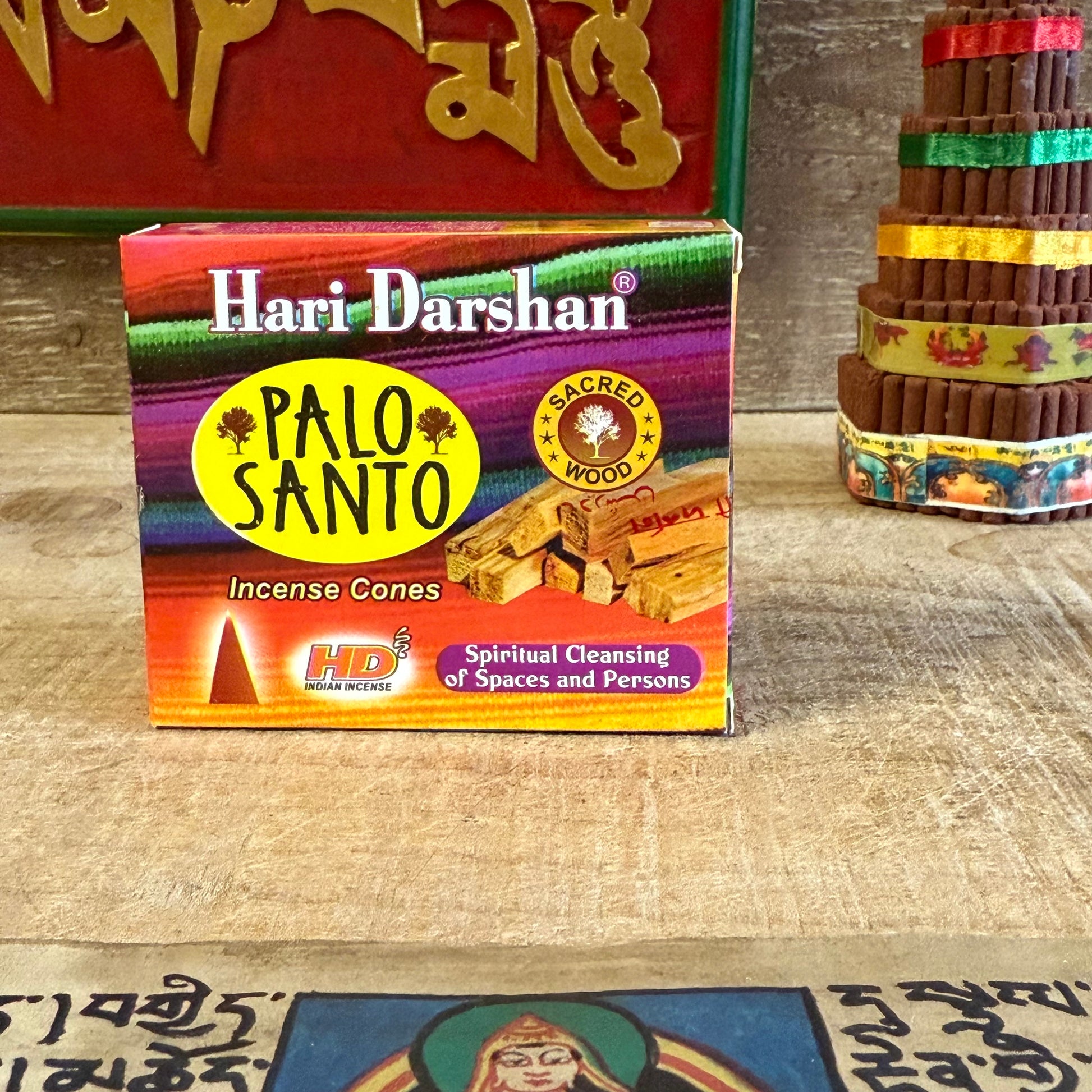 Cleanse your space and elevate your spirit with Hari Darshan Palo Santo Incense Cones, handcrafted in Bangalore, India, by expert incense makers devoted to purity and tradition. Infused with the mystical essence of Palo Santo (Holy Wood), these cones release a gentle, woody, citrus-sweet fragrance that purifies energy and restores natural balance.

For centuries, Palo Santo has been revered for its power to clear negativity, uplift the spirit, and invite peace. As each cone burns, sacred smoke rises—calming