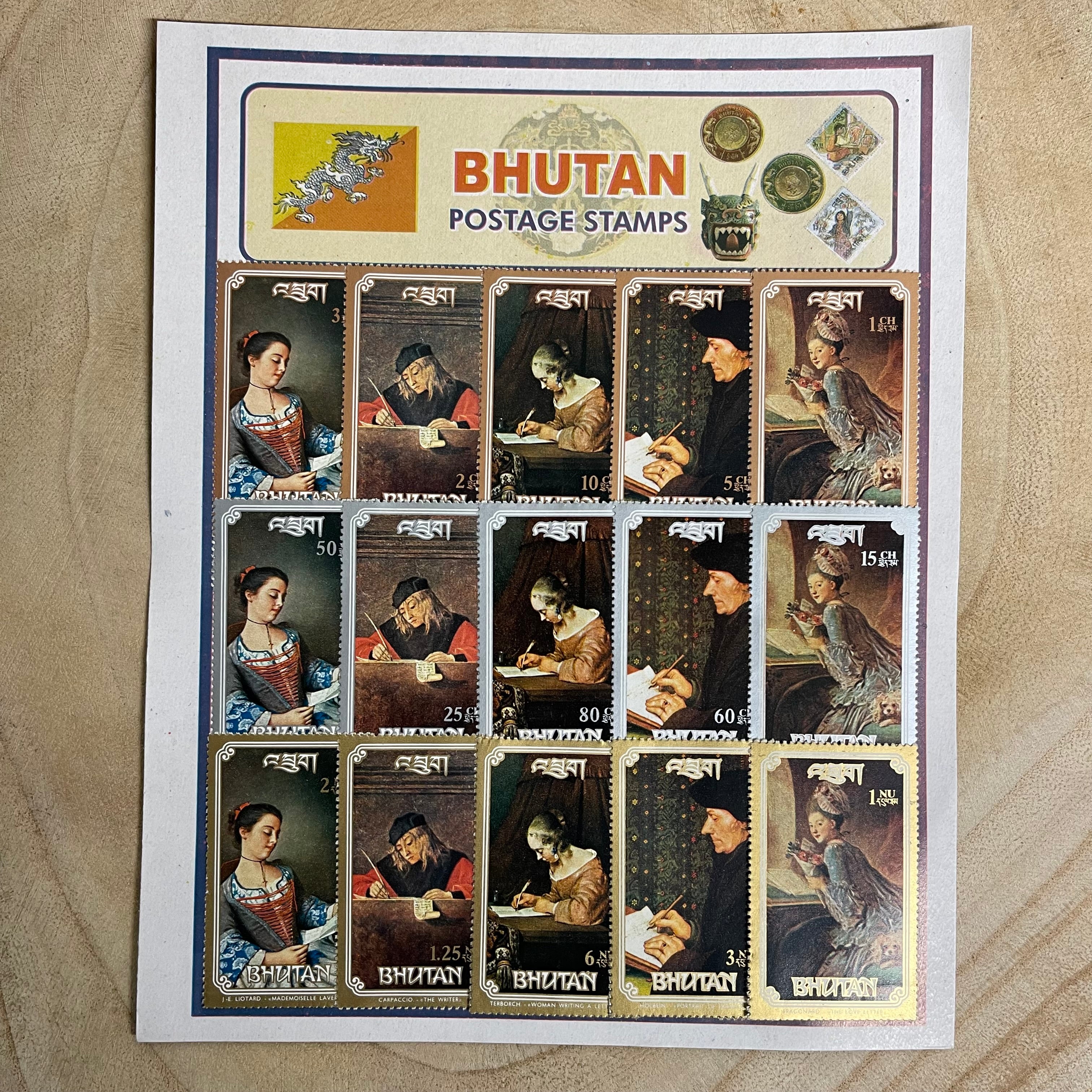 Bhutan Postage Stamps Fragonard Carpaccio Holbein Terborch – The Buddha ...