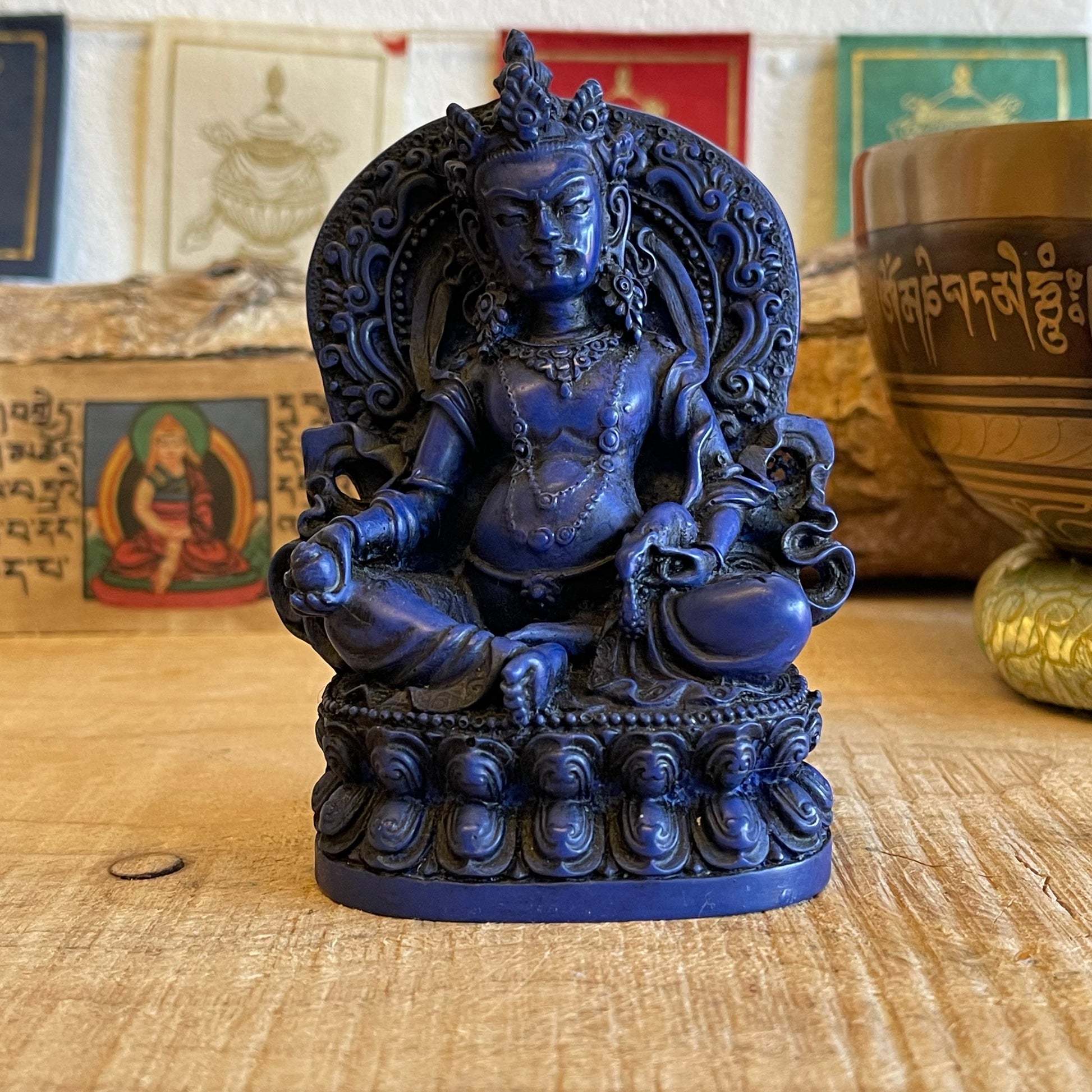 Resin Statue of Jambhala (Blue)