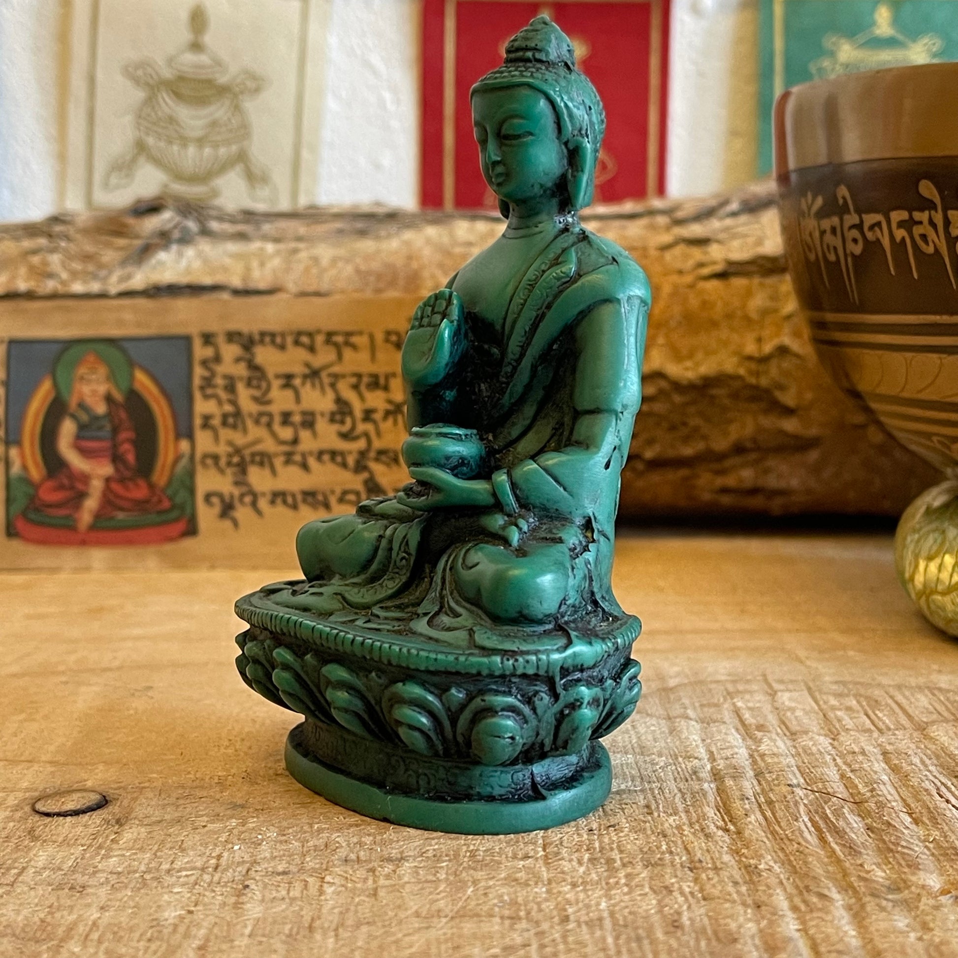 Resin Statue of Amogshiddhi Buddha Approx  11cm