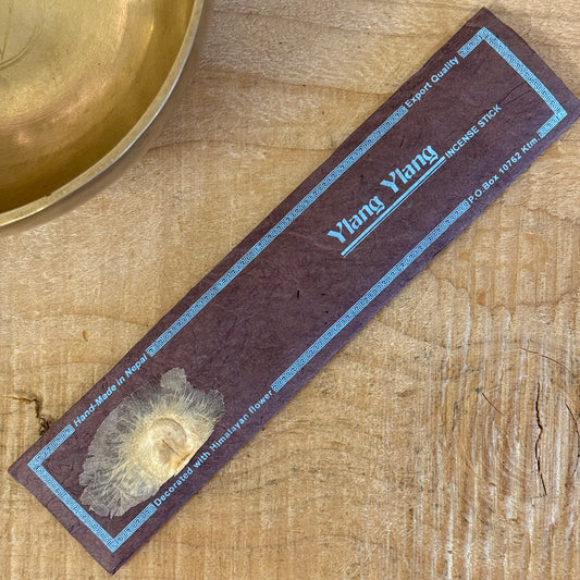 Ylang Ylang Flora handmade Nepalese incense sticks in Lokta paper.