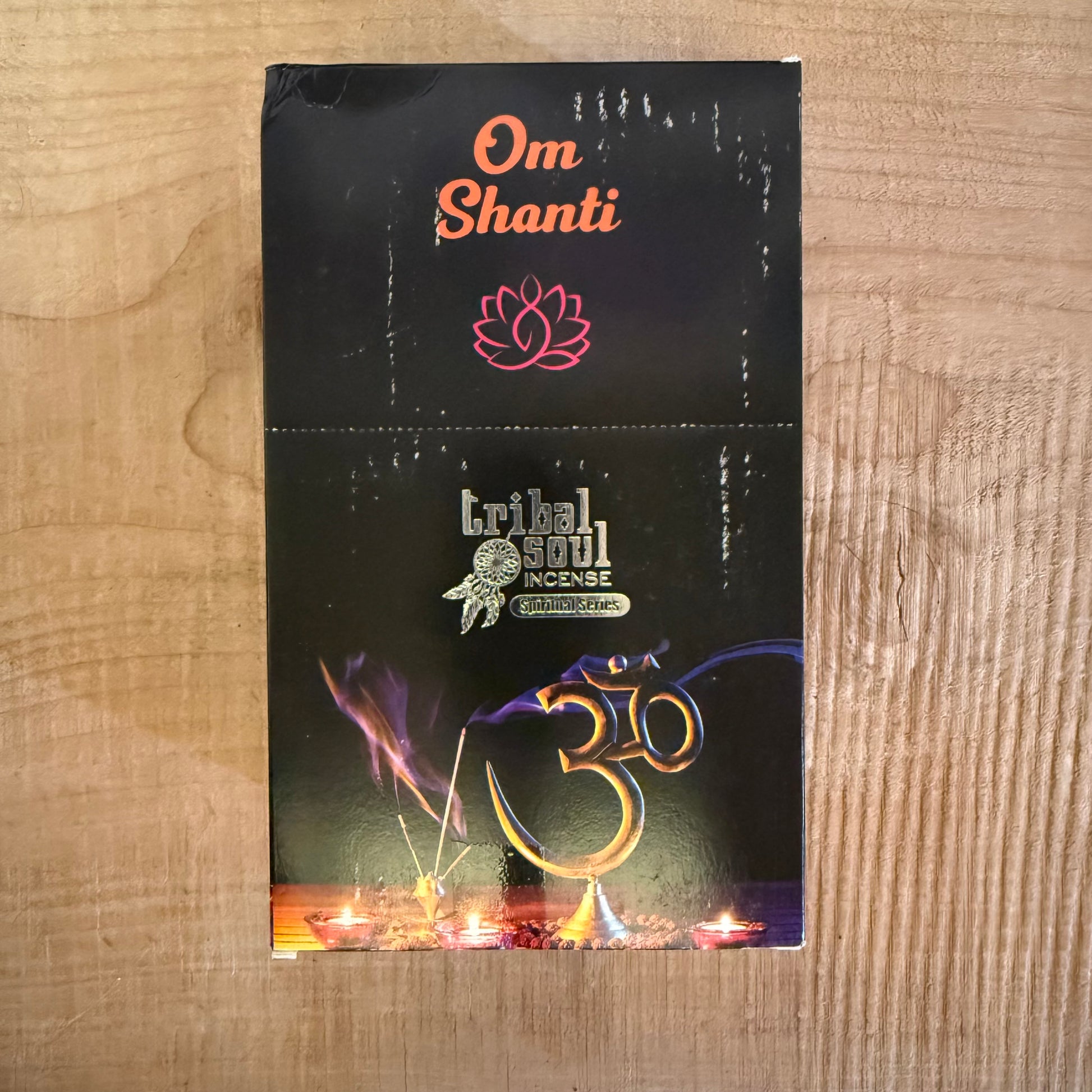Tribal Soul Om Shanti incense sticks with holder, peace mantra incense for meditation and ritual