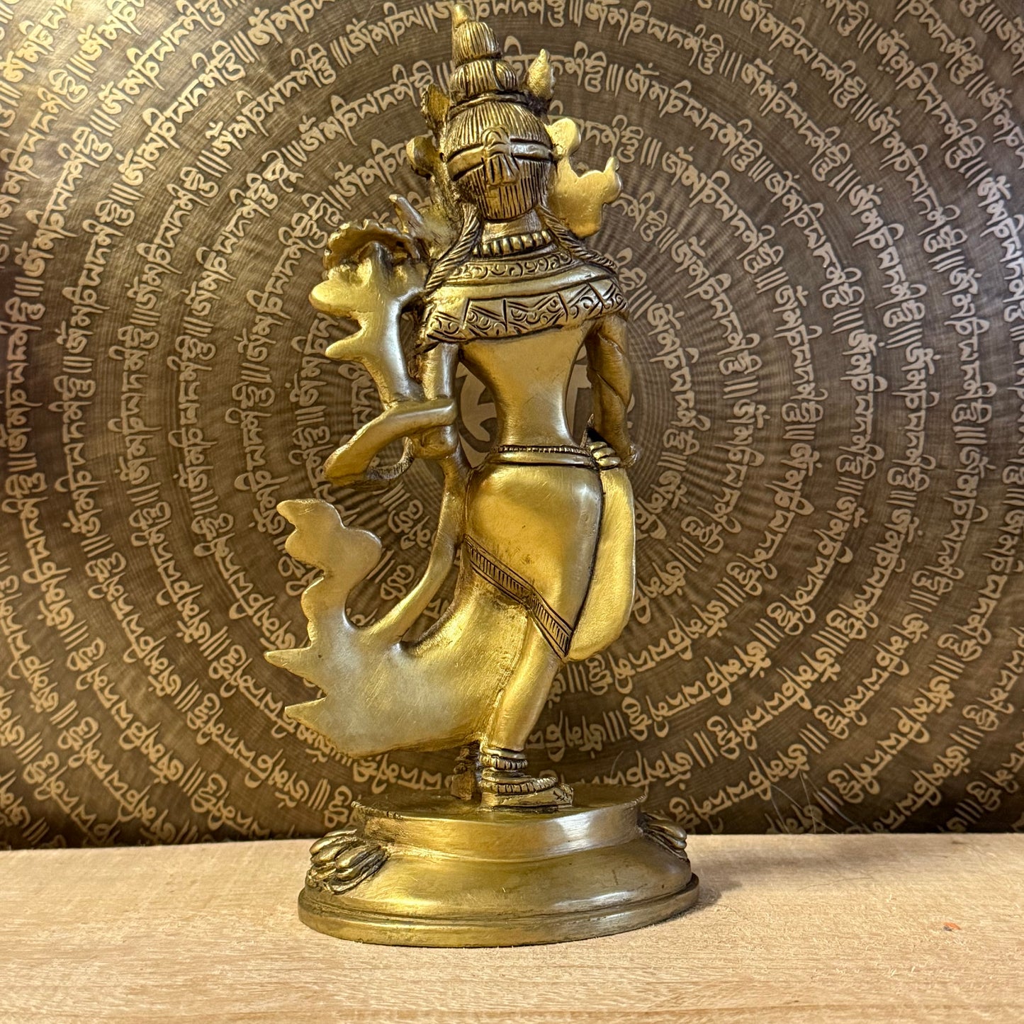 Traditional 23cm Green Tara brass statue for meditation, protection, and Buddhist practice. Handcrafted figure symbolising compassion and obstacle removal.