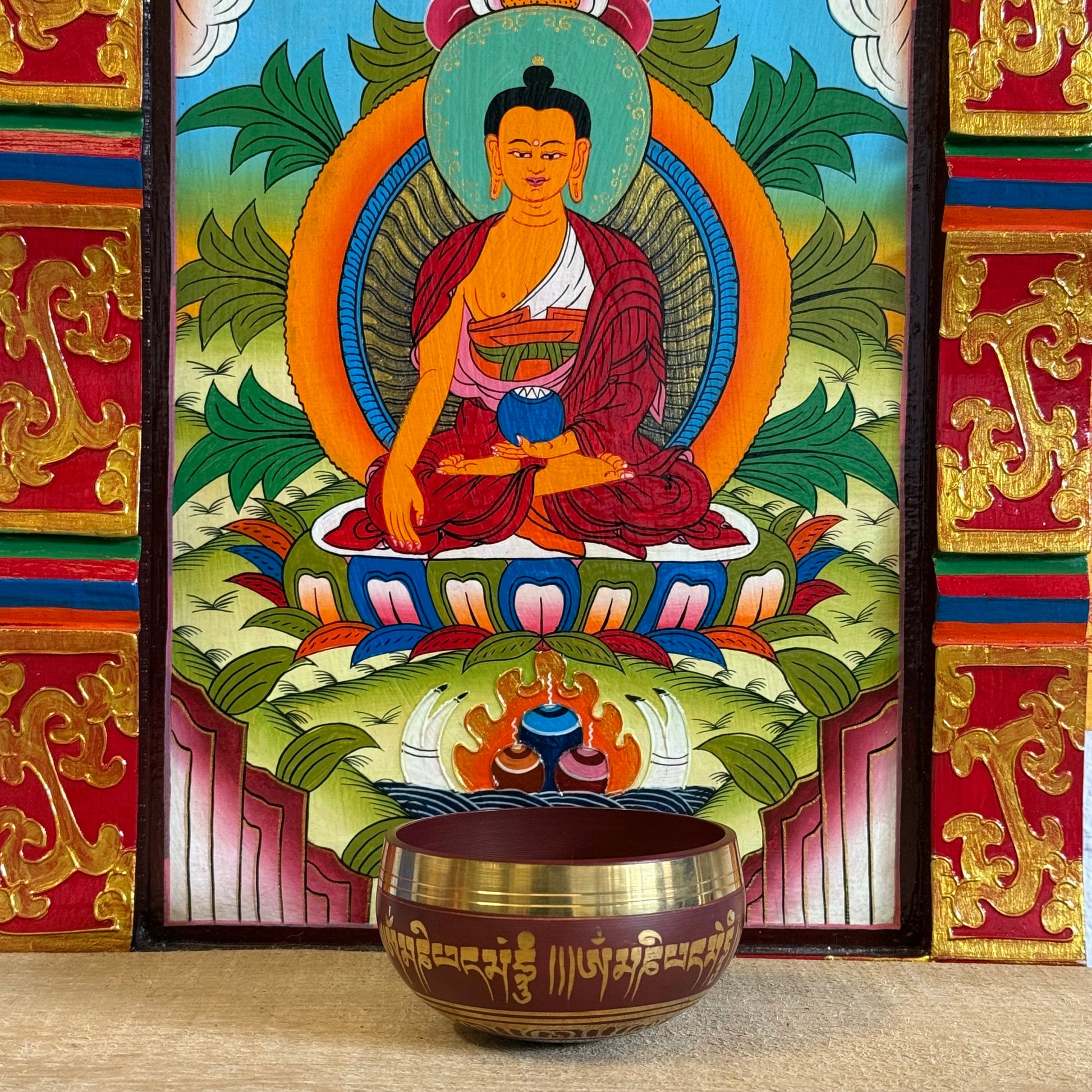 Red Mini Singing Bowl Gift Set – Handmade & Fairtrade from Nepal

Experience spiritual harmony with this handmade red mini singing bowl gift set. A beautiful Fairtrade treasure, perfect for rituals, meditation, and gifting.