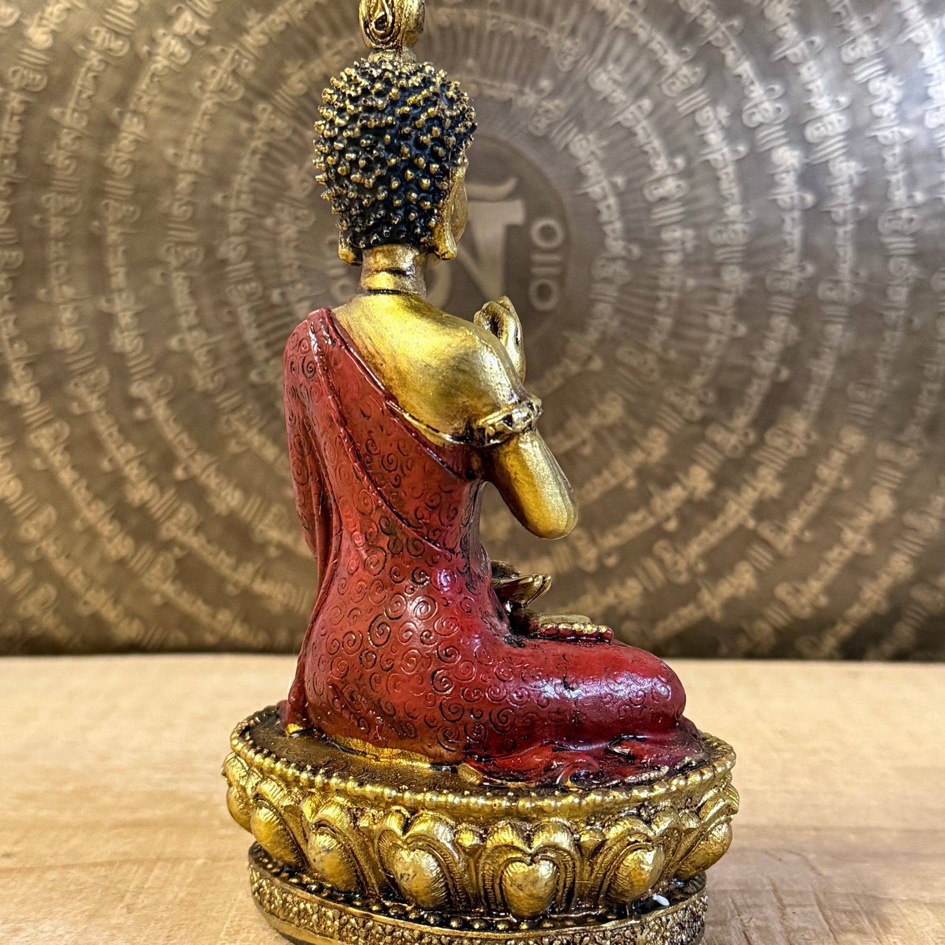 Buddha of Reassurance polyresin statue 16 cm with Abhaya Mudra