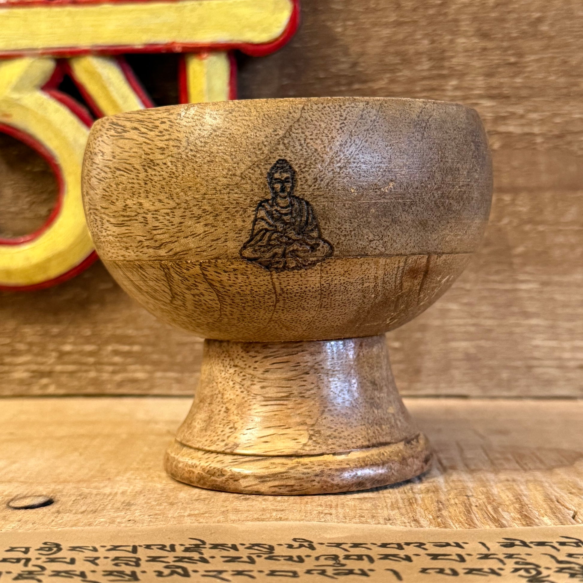 Let your incense offering rise in stillness with this Ritual Bowl Incense Holder, designed to honour both tradition and mindfulness. Compact yet detailed, this sacred piece supports both stick and cone incense, allowing for versatile ritual practice.

At its heart lies a beautifully etched Buddha symbol, nestled within the bowl — a quiet guardian of inner peace. The serene expression of the Buddha reflects the state of deep meditation and invites you to return to your breath, your center, your true nature.
