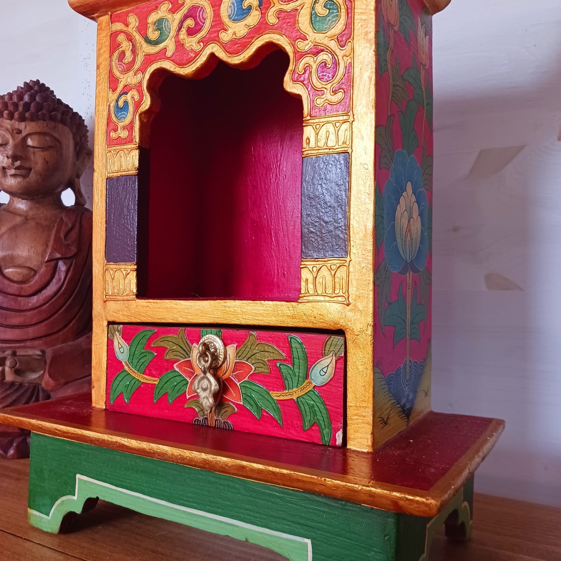 Tibetan Style Shrine | Alter Box Buddhist Tibetan alter 